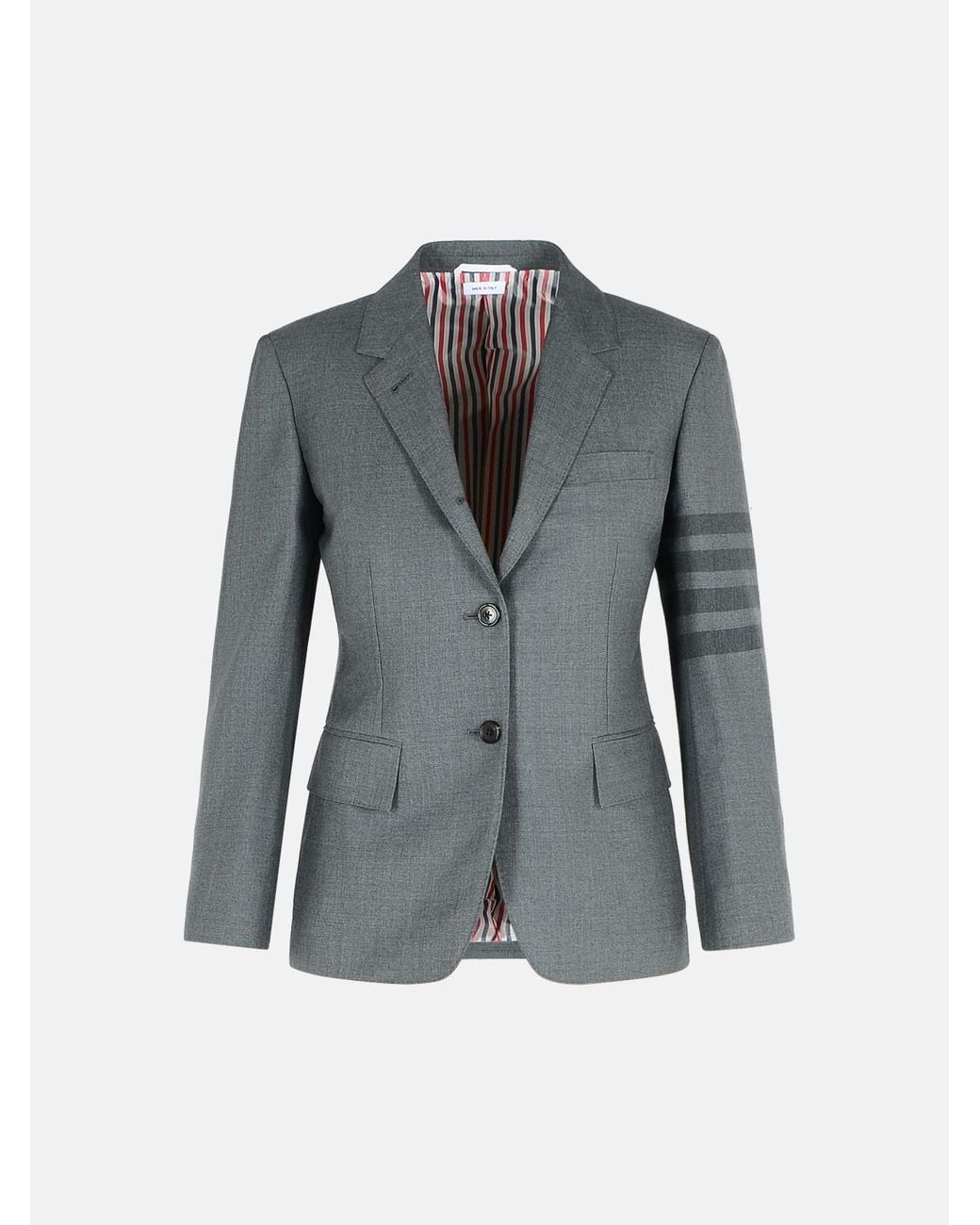 Thom Browne Gray '4-Bar' Wool Blazer