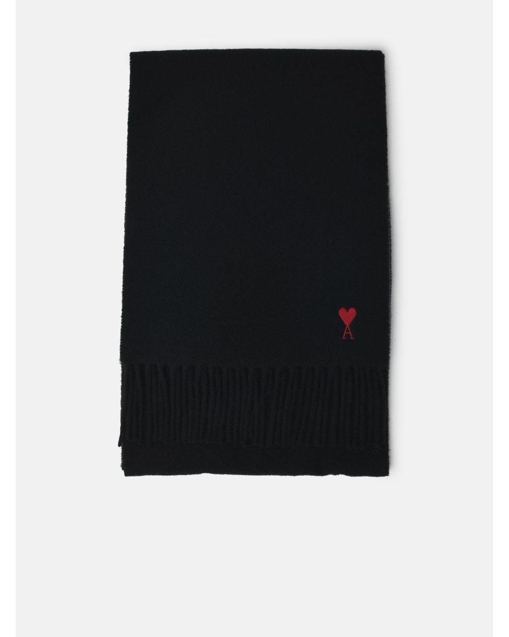 Sciarpa Logo di AMI in Black da Uomo