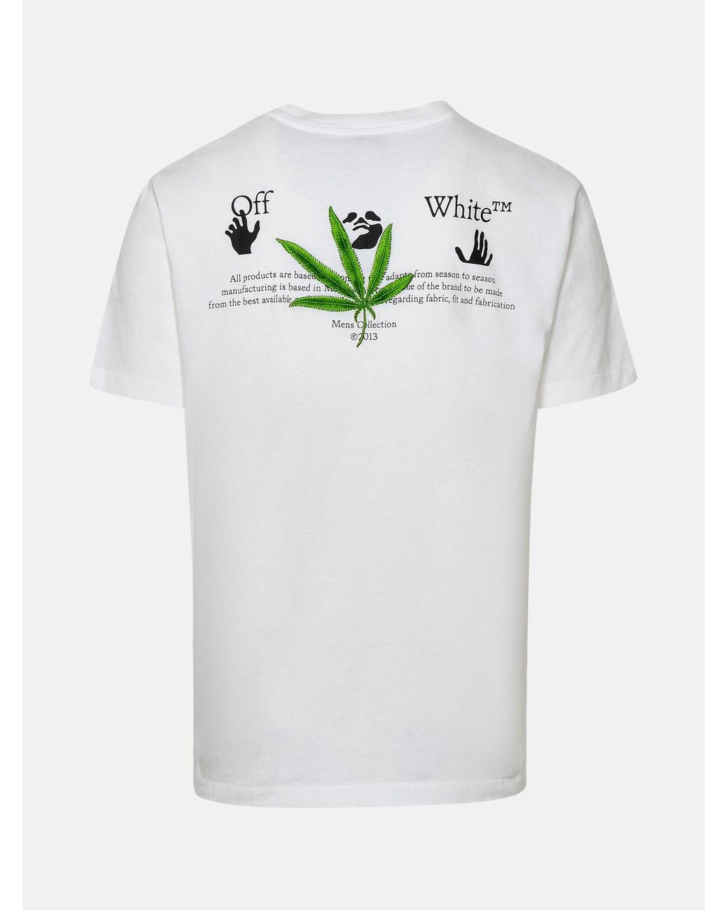 Off-White c/o Virgil Abloh Off- Weed Cotton T-shirt in White for Men | Lyst