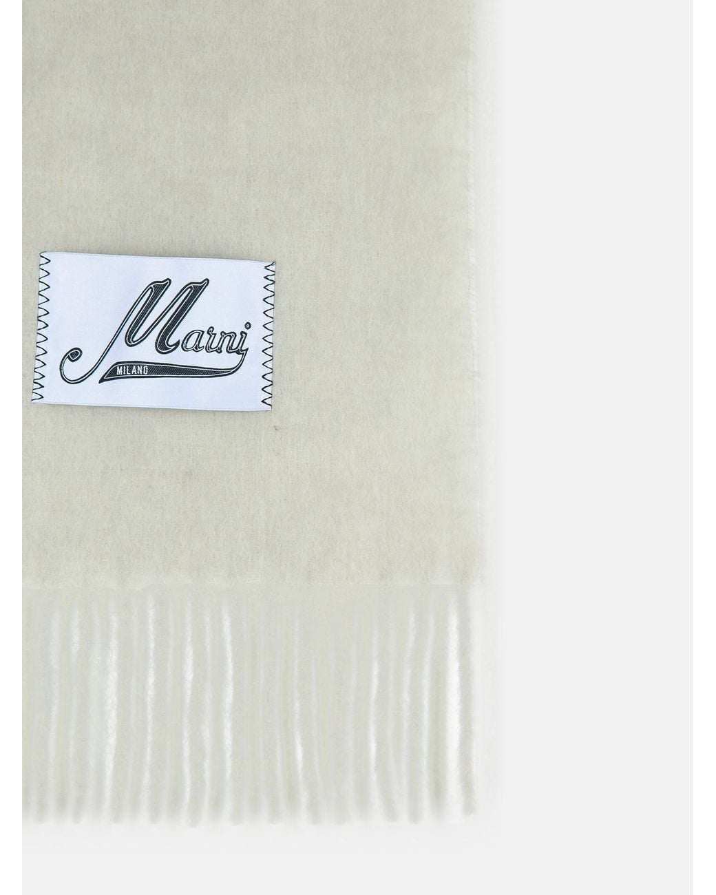 Marni White Light Alpaca Blend Scarf