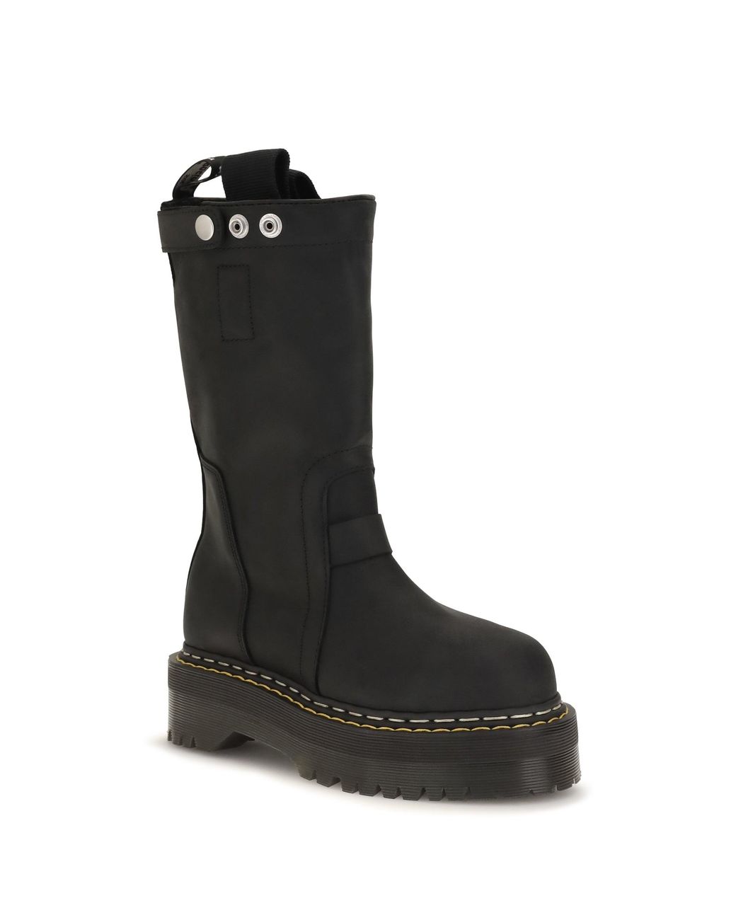 Rick Owens Black Quad Sole Pull On Boots