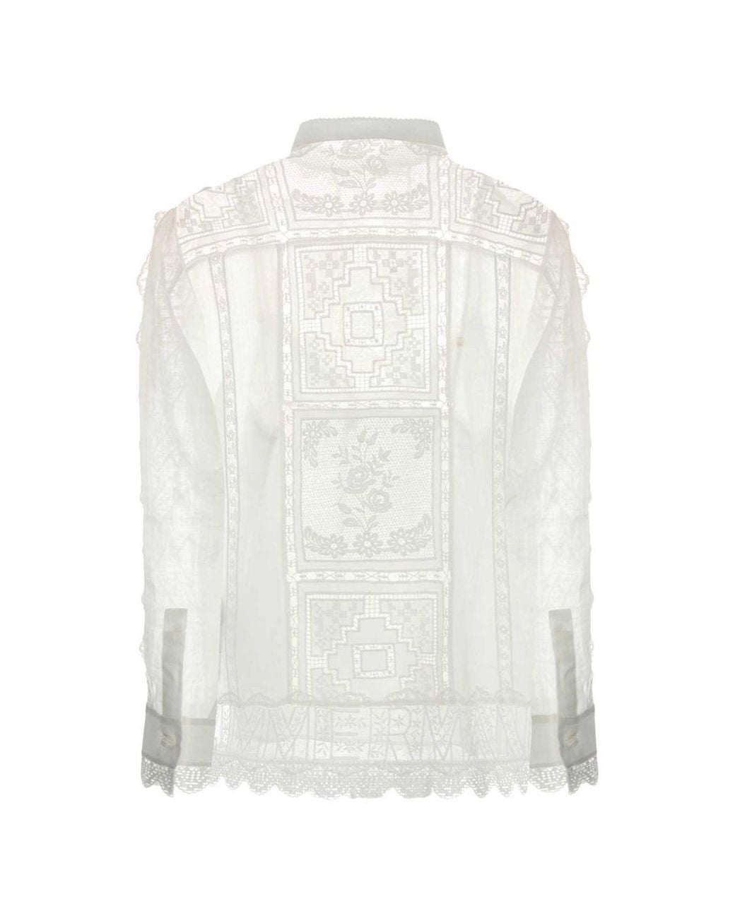 Zimmermann White Aster Embroidered Blouse