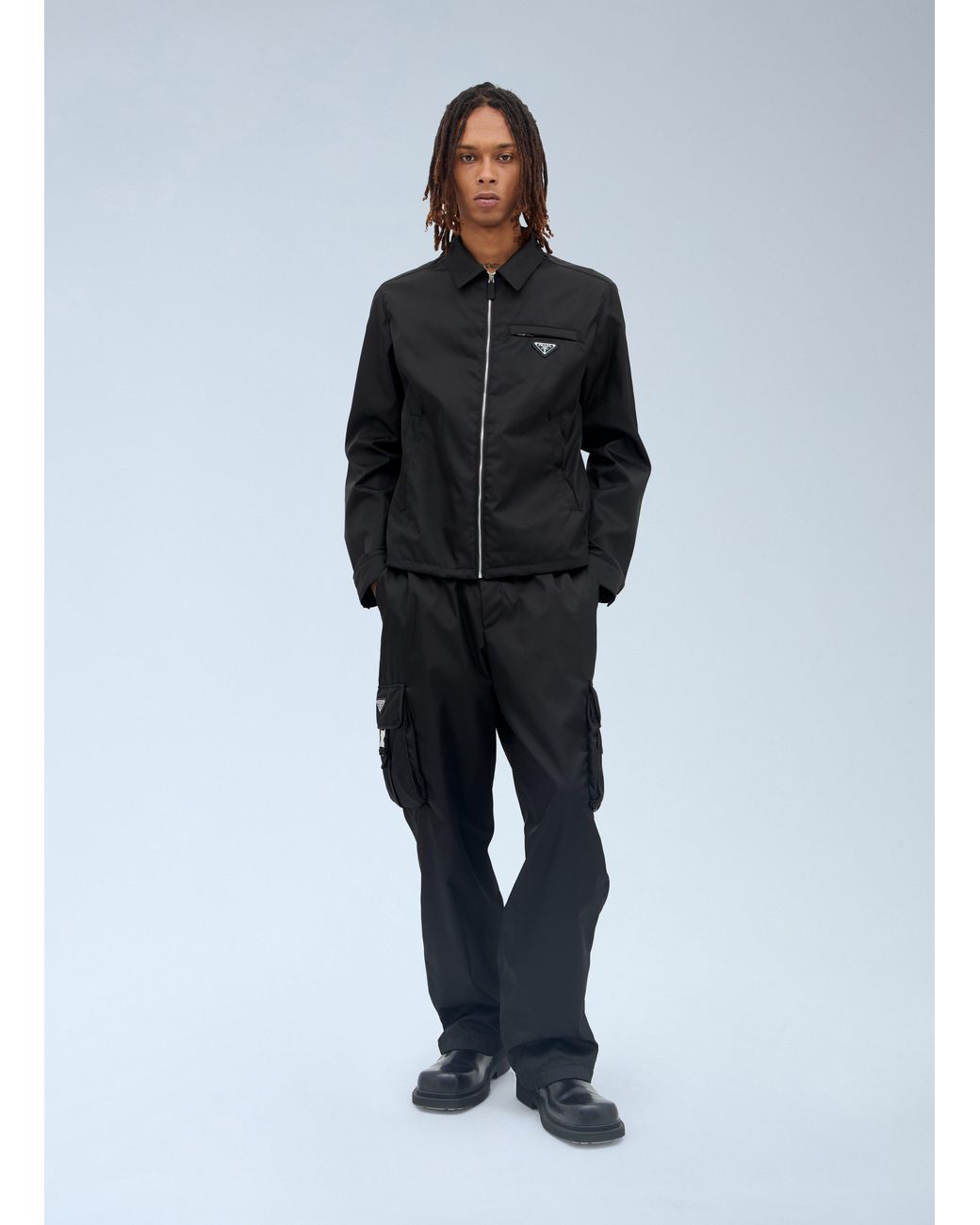 Prada Gray Re-Nylon Blouson Jacket for men