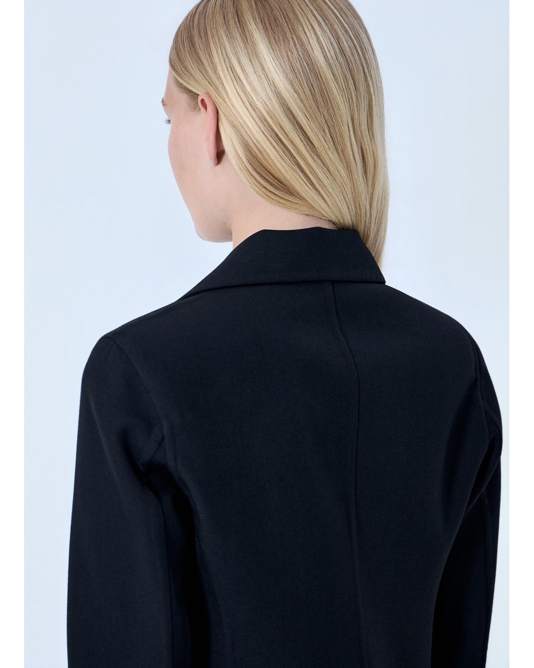 Jil Sander Blue Single-Breasted Wool Coat