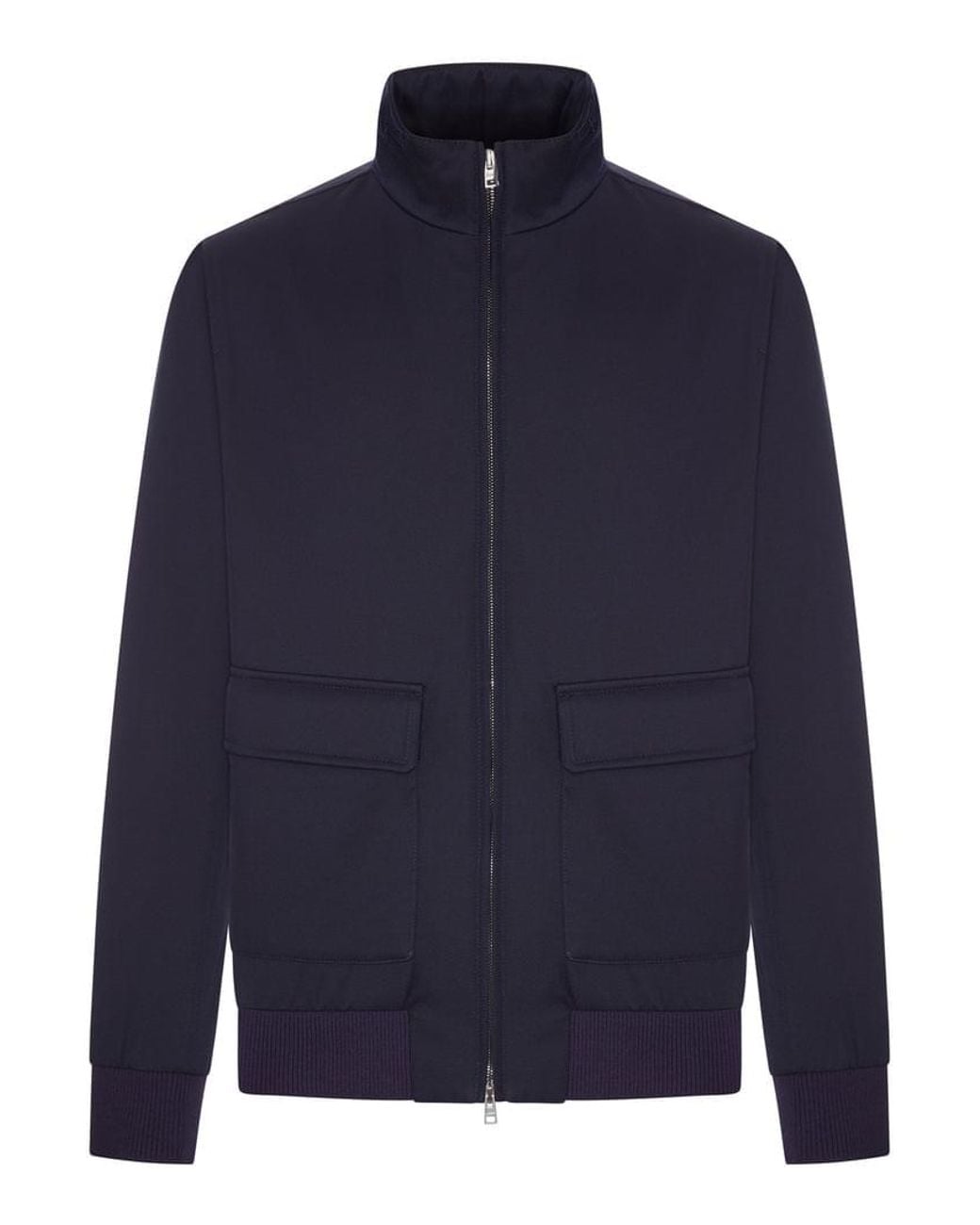 Herno Blue Wool-Blend Zip-Up Bomber Jacket for men