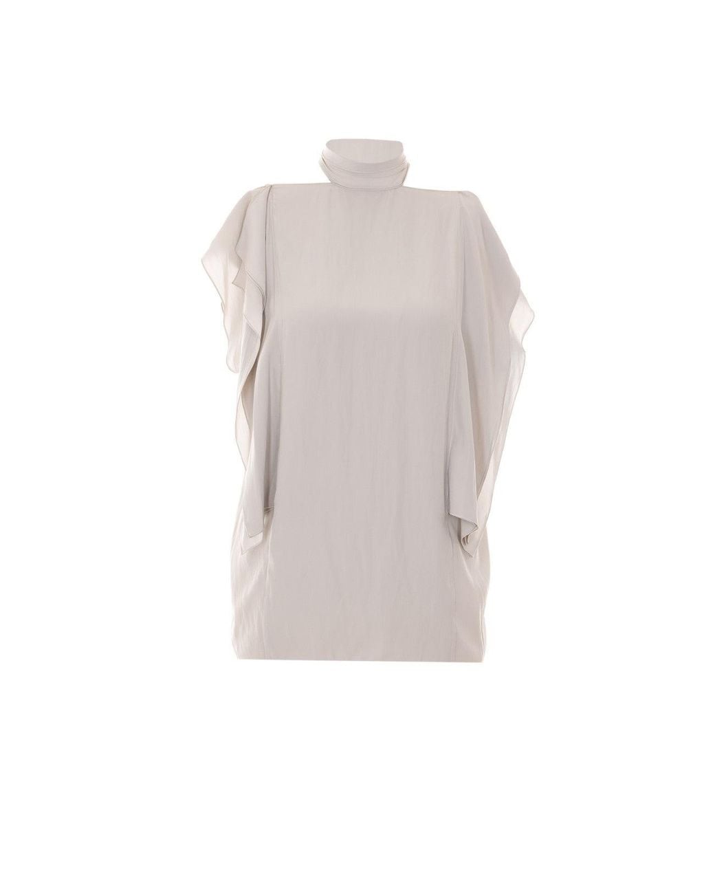 Lanvin Gray Frilled Top