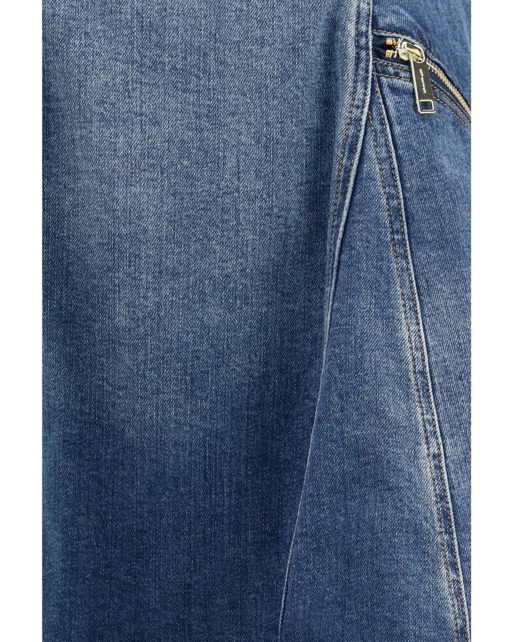 Self-Portrait Blue Denim Flared Mini Dress