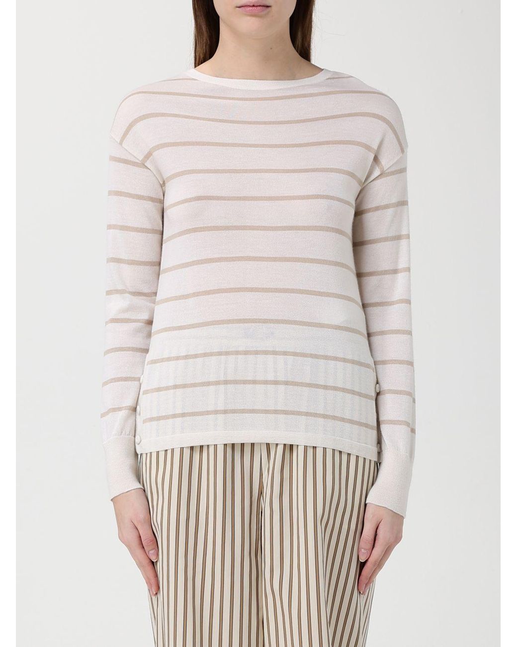 Max Mara Natural Striped Cashmere And Silk Pullover for men