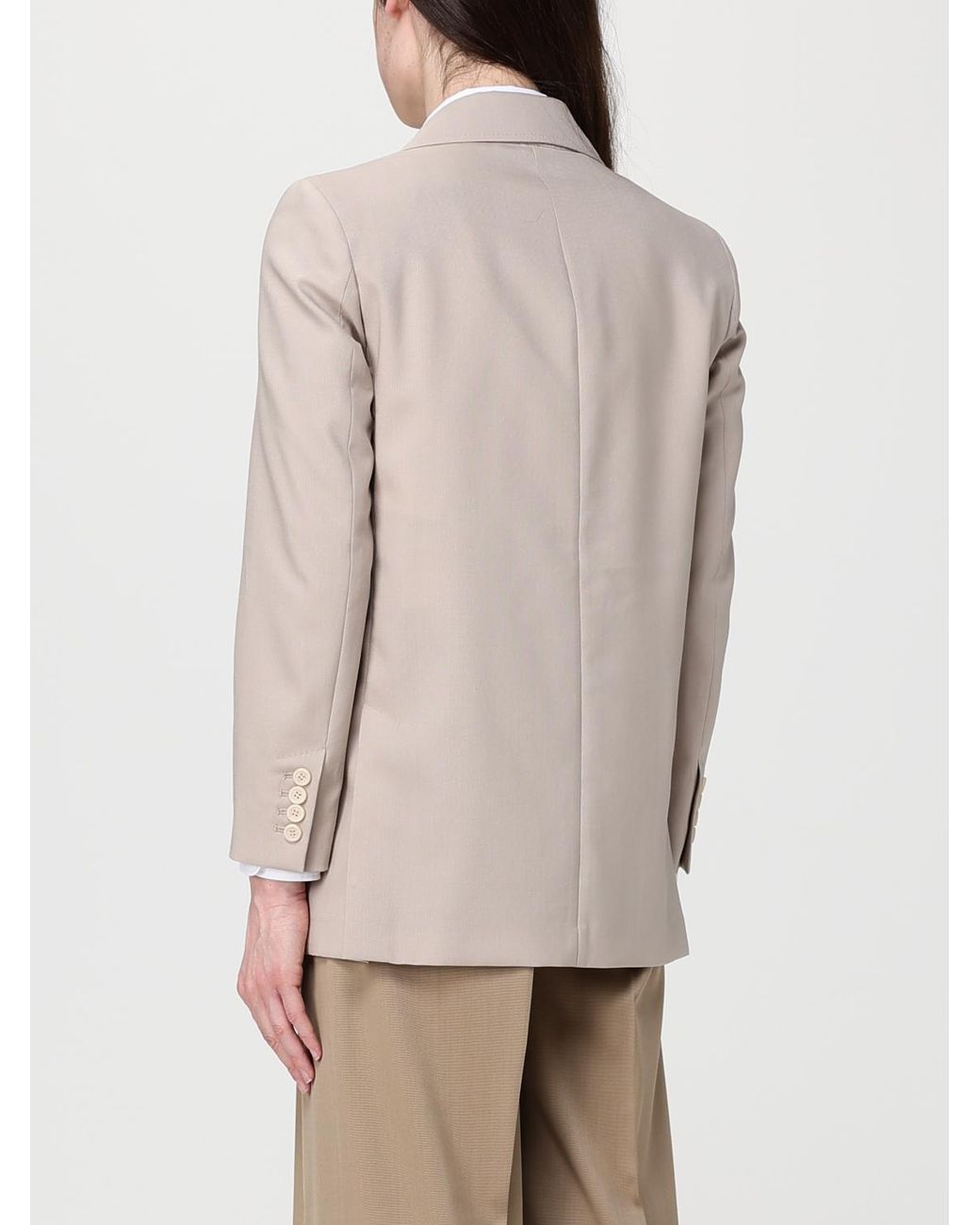 Max Mara Natural Single Breasted Wool And Silk Blazer