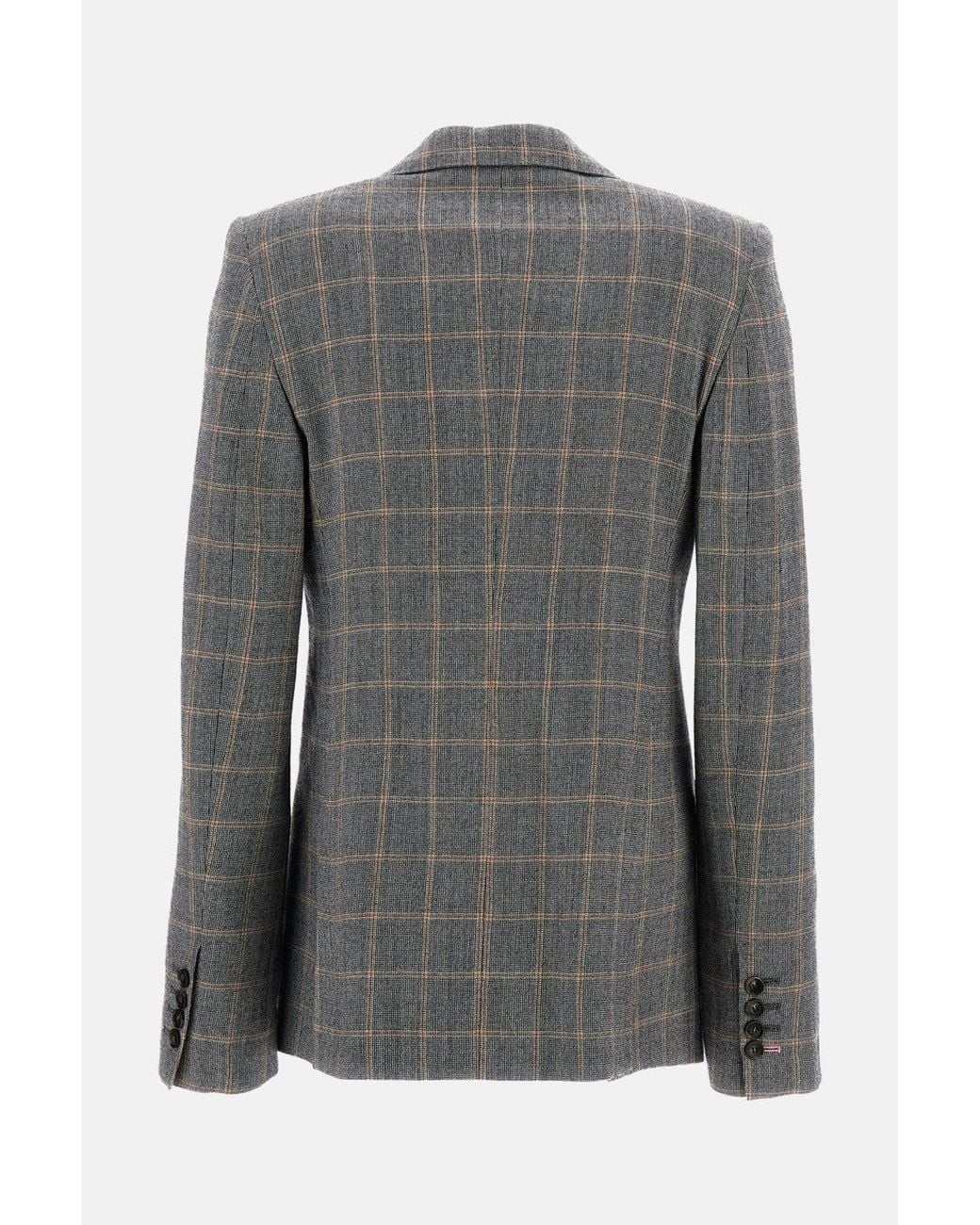 Stella McCartney Black Single Breasted Checked Blazer