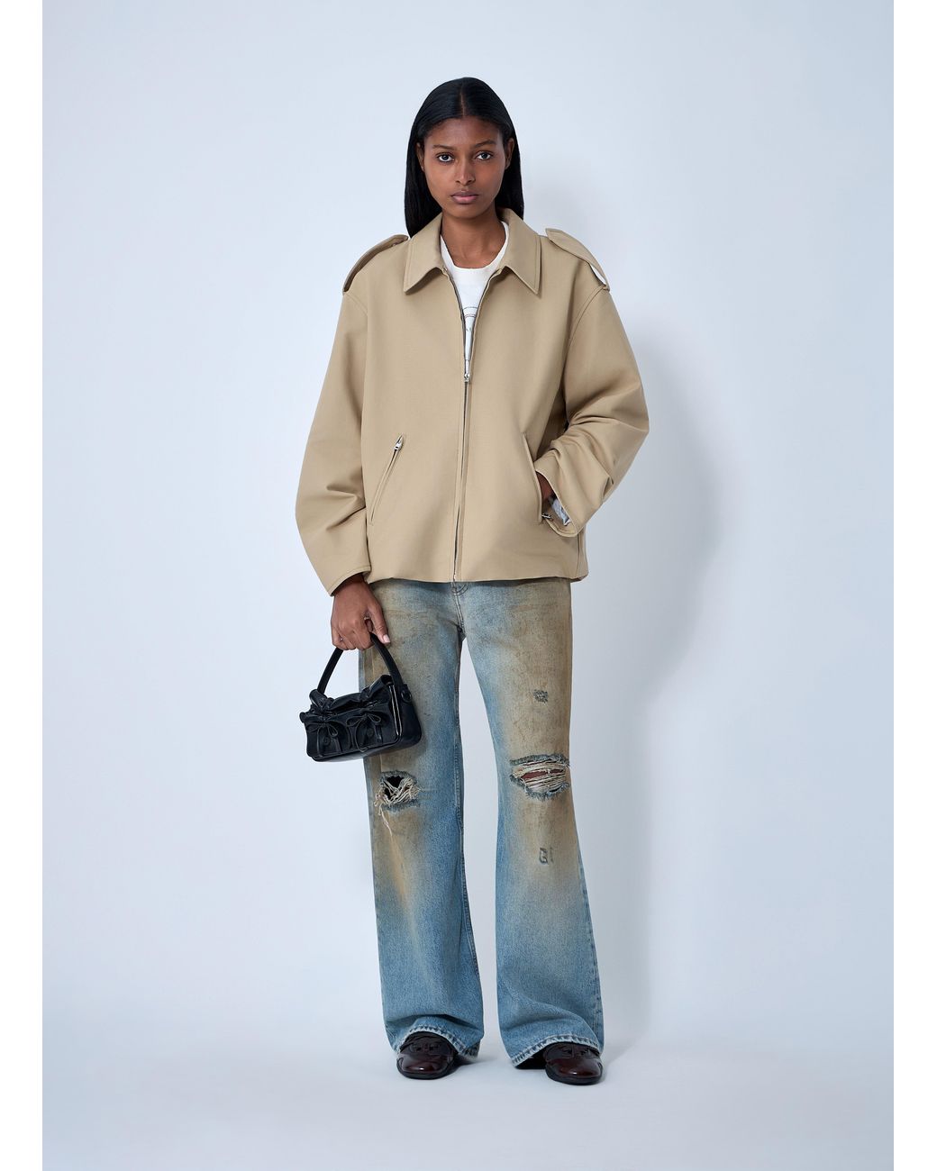 Acne Natural Cotton Satin Jacket