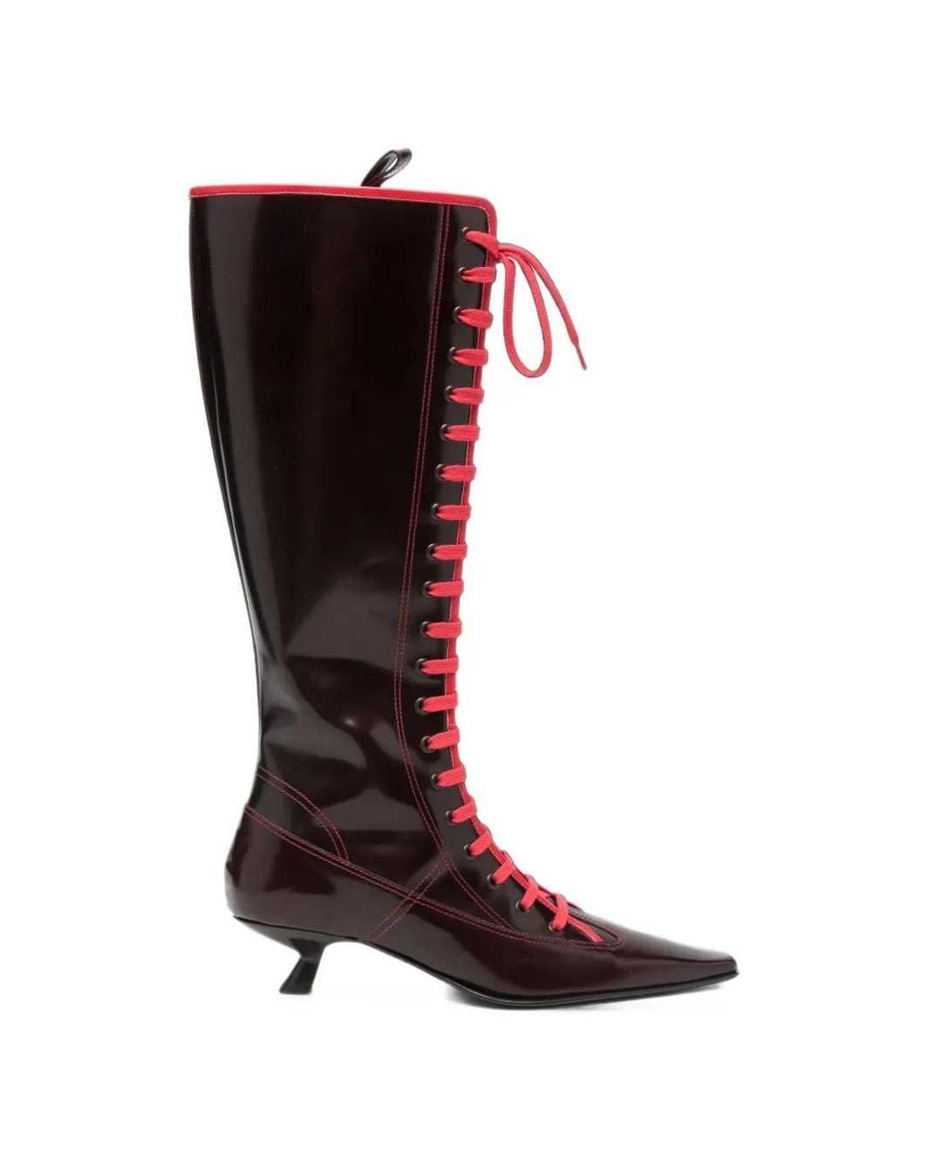 Marni Red Pointed-Toe Boots