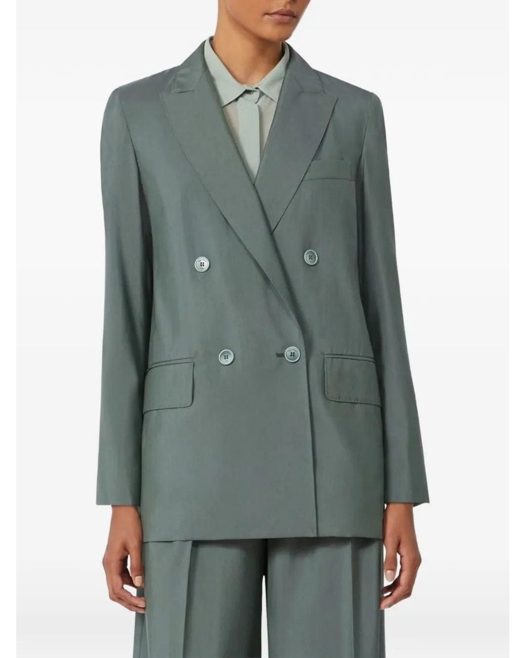 Max Mara Green Double-Breasted Blazer
