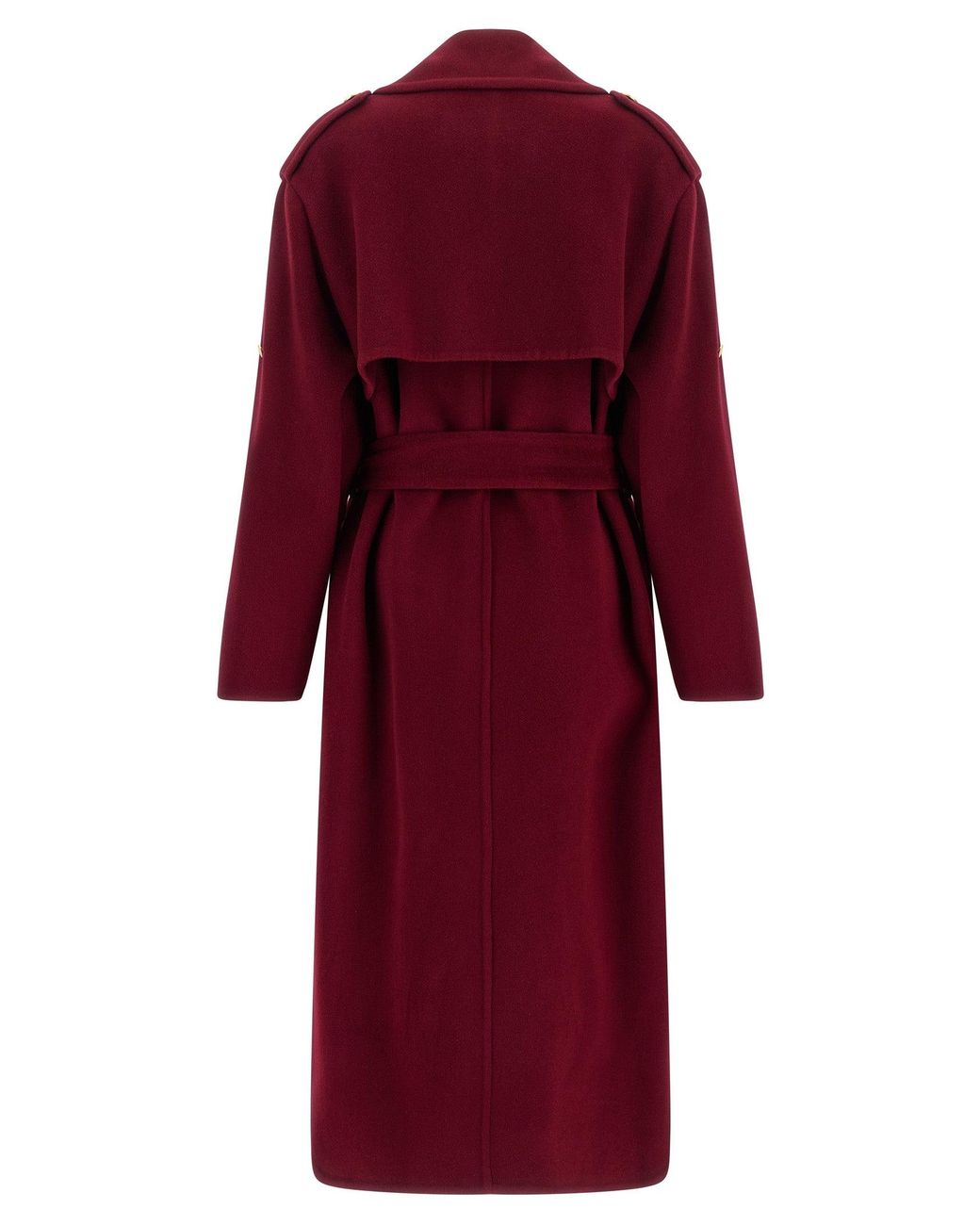 Alberta Ferretti Red Long Wool Coat