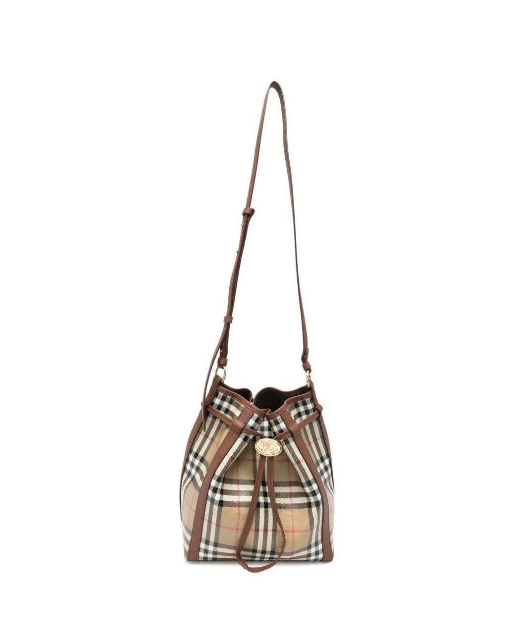 Burberry Natural Small Drawstring Bucket Bag