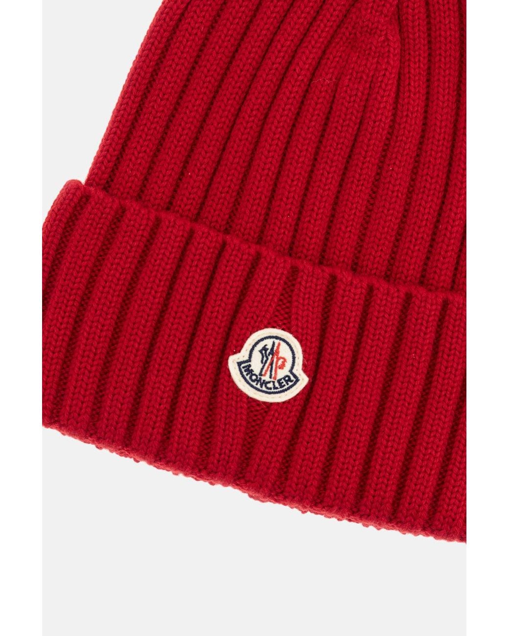 Moncler Red Wool Hat