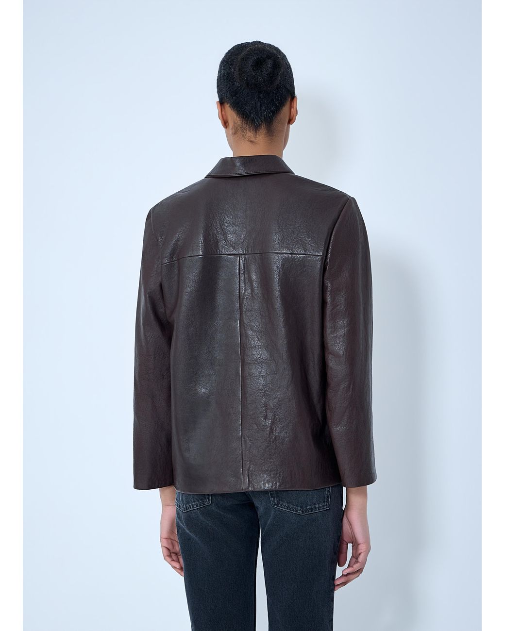 Saint Laurent Gray Leather Jacket