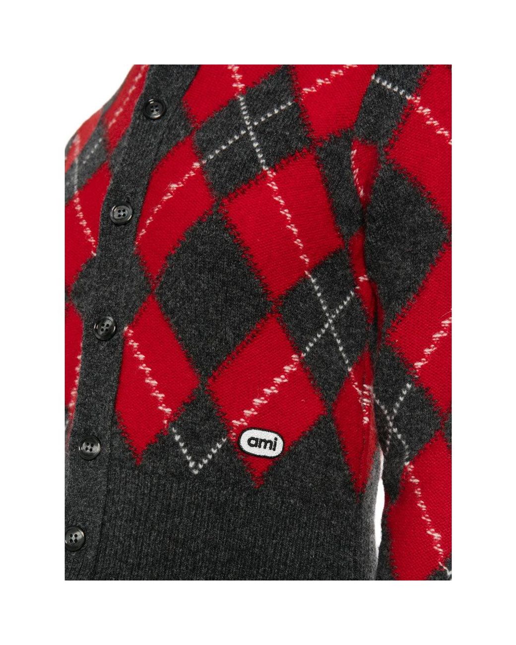 AMI Red Knitwear