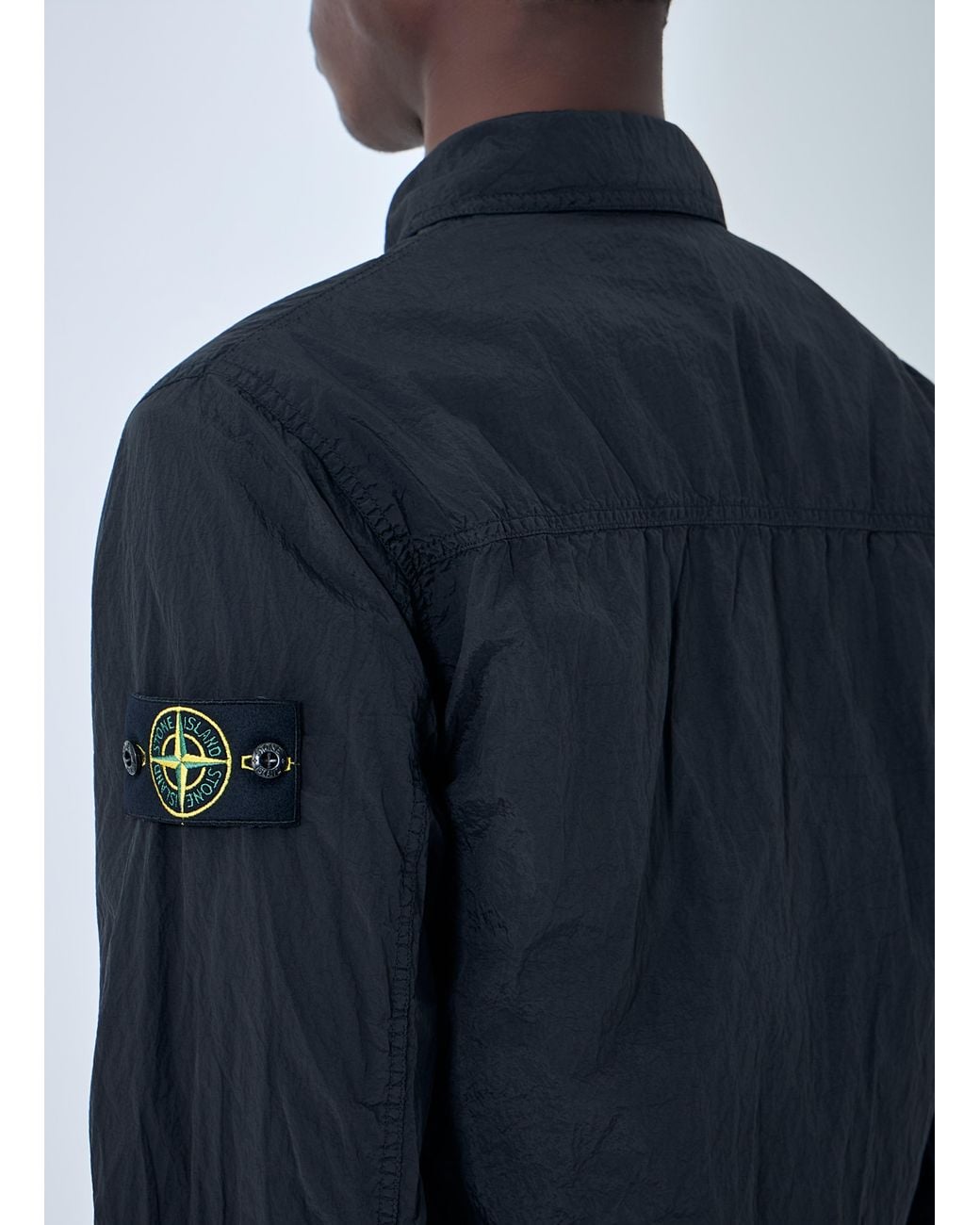 Stone Island Blue Zip-Front Technical Jacket for men