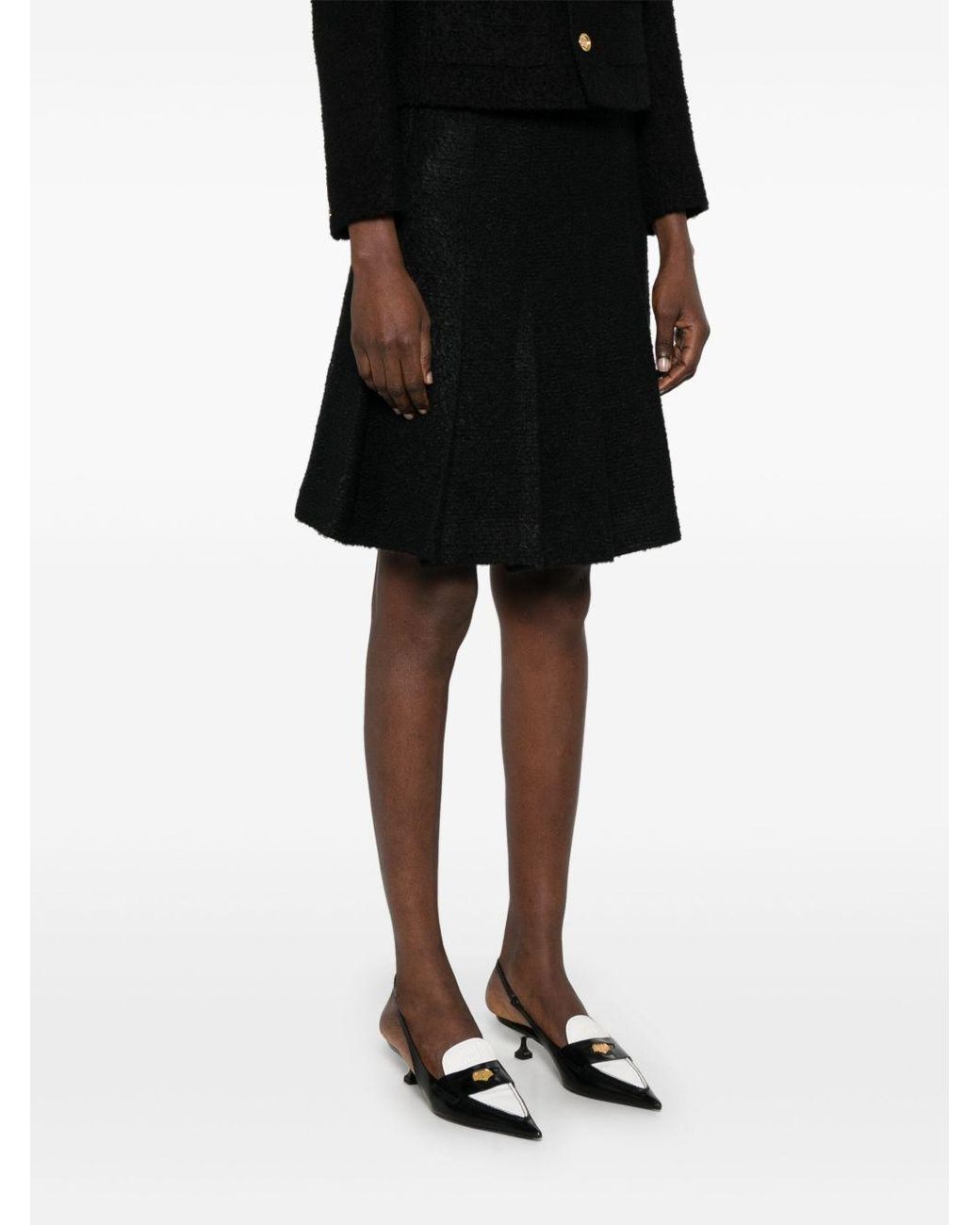 Céline Black Wool Pleated Skirt