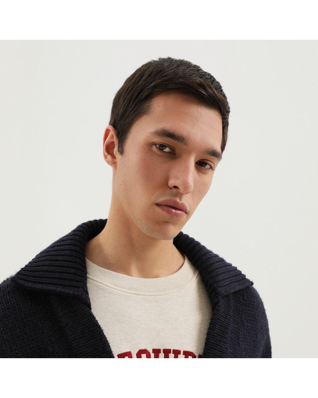 1989 STUDIO Black Wool Cardigan for men