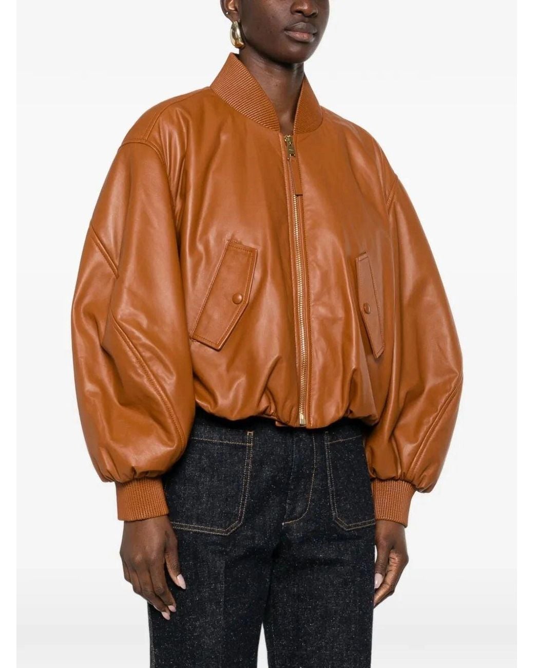 Givenchy Brown Cropped Cocoon Bomber