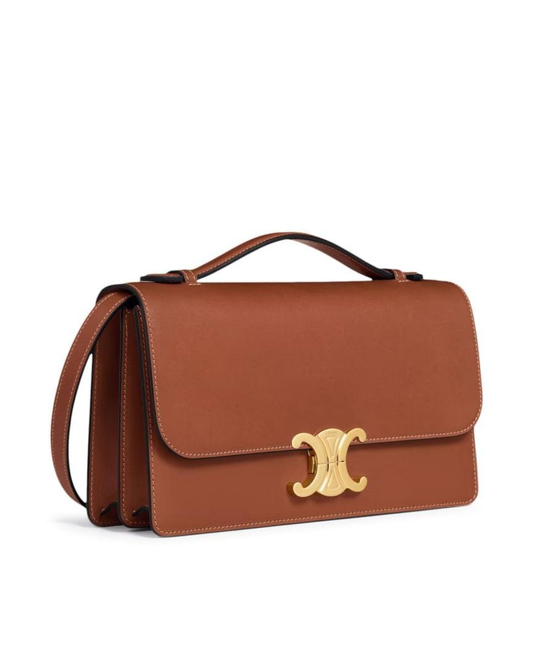 Céline Brown Medium Triomphe Folio Bag