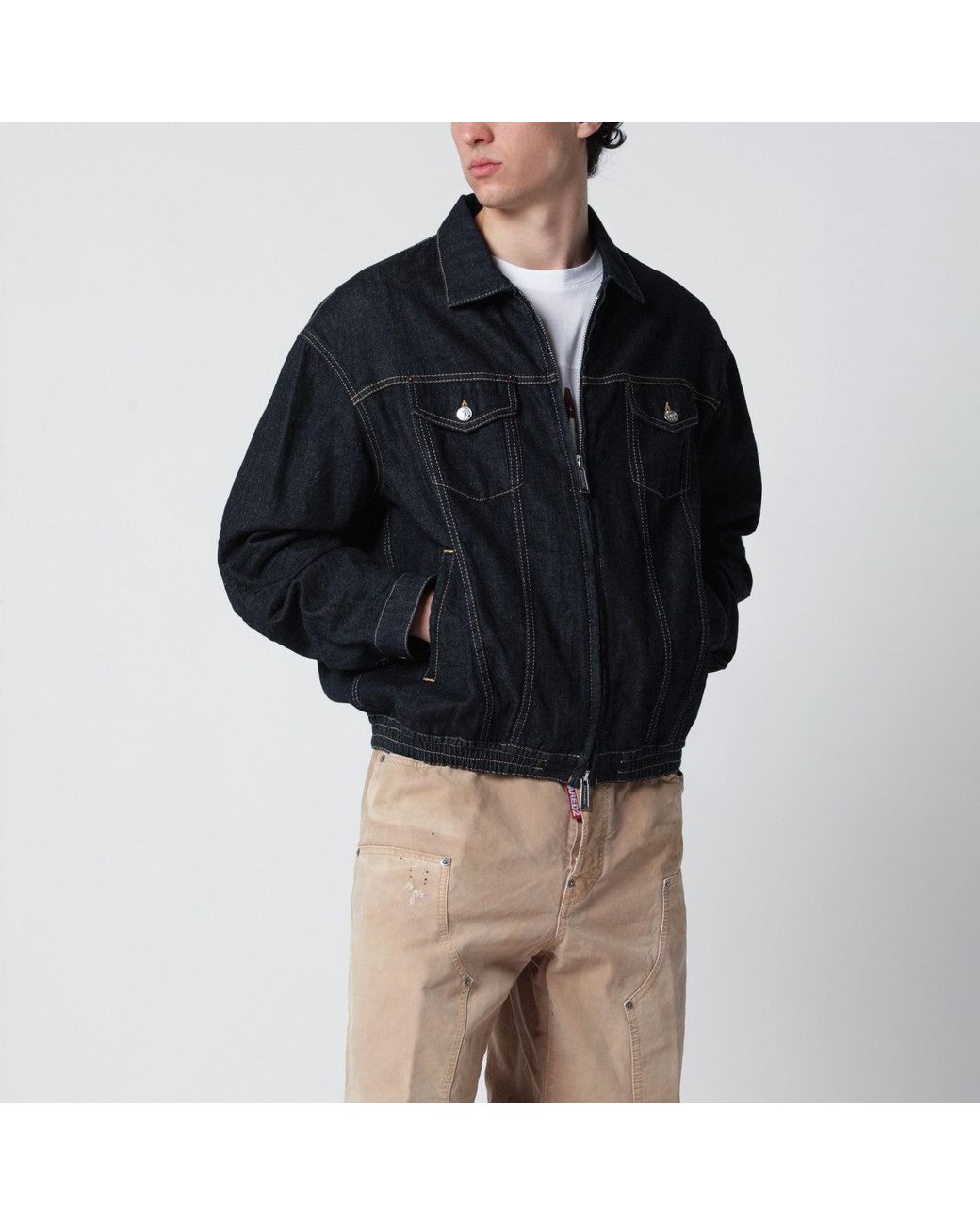 DSquared² Black Zipup Denim Jacket for men