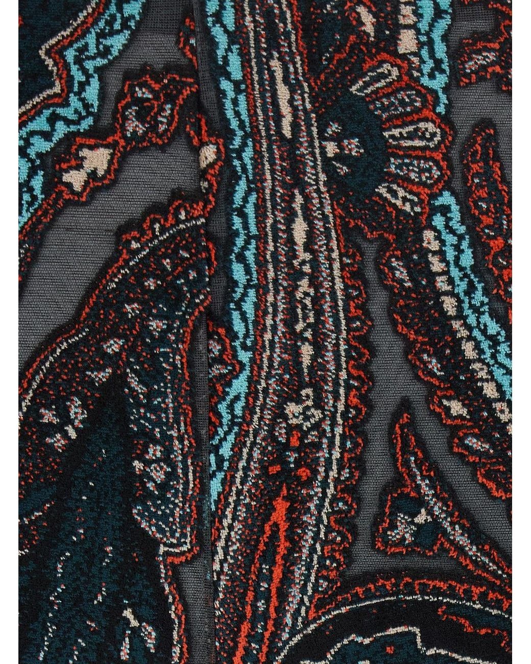 Etro Black High-Waisted Devorè Pants With Pockets