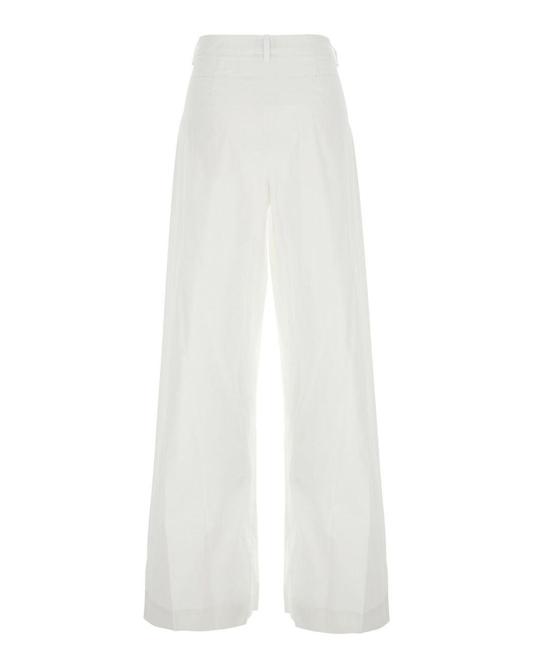 Le Plain White Pants With Two Side Pockets