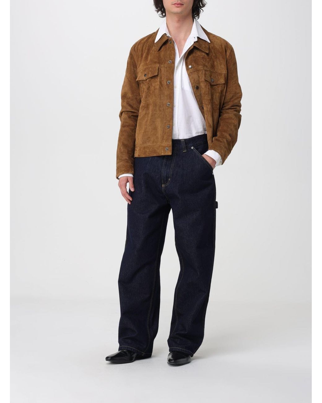 Saint Laurent Brown Suede Shirt Jacket for men