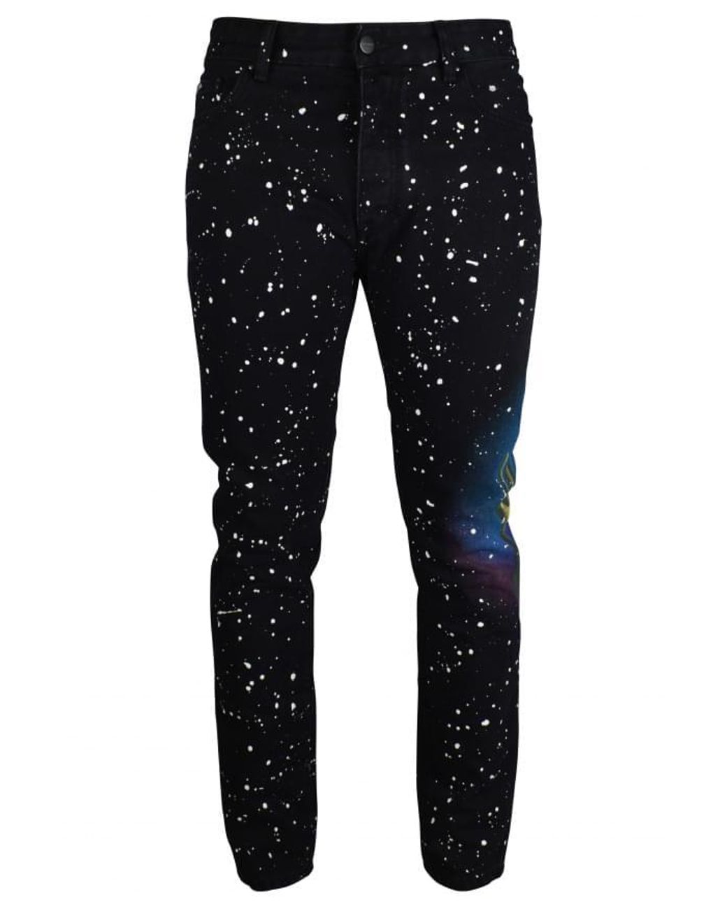 Palm Angels Black Distressed Graphic Print Jeans