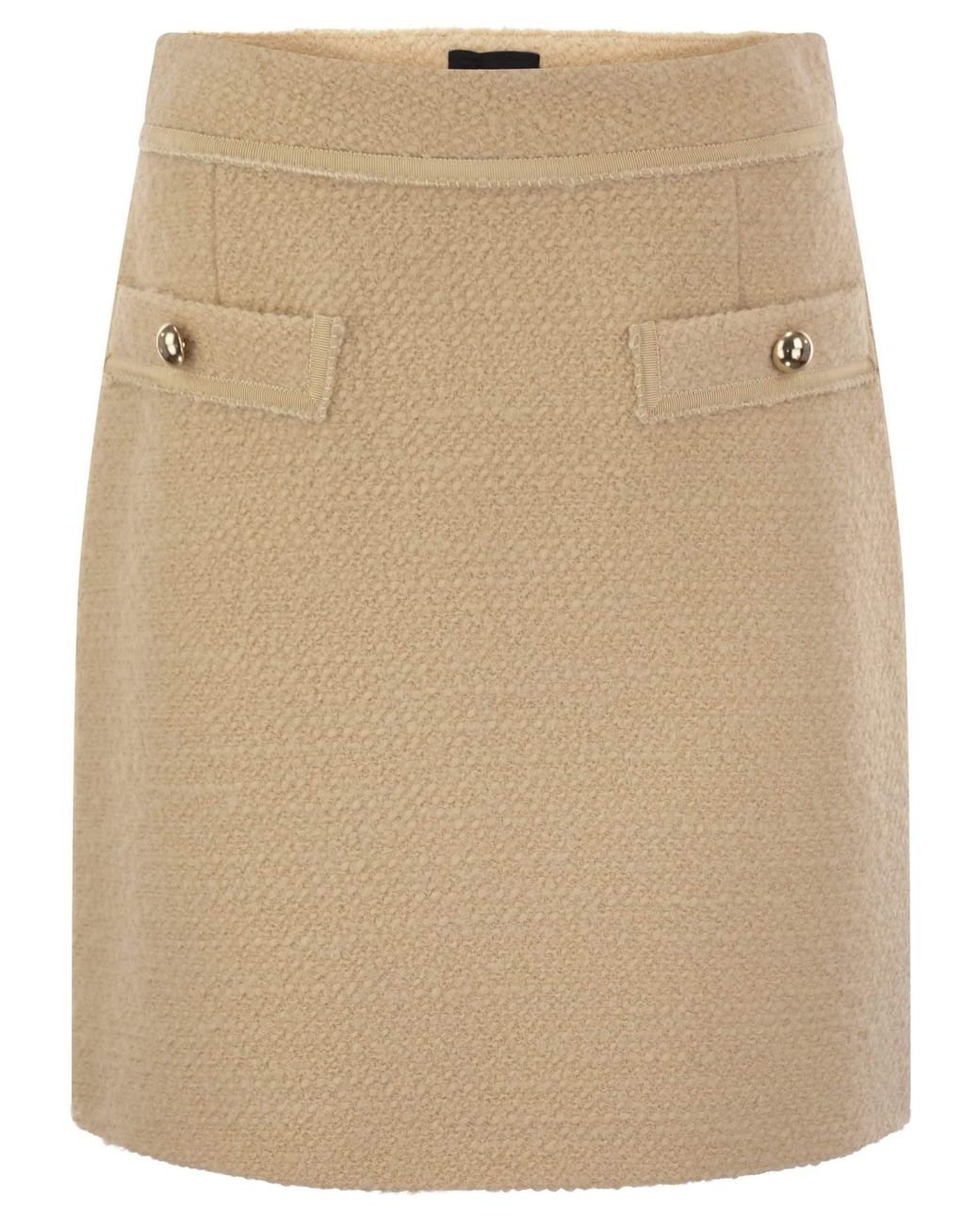 Fay Natural Wool Short Skirt