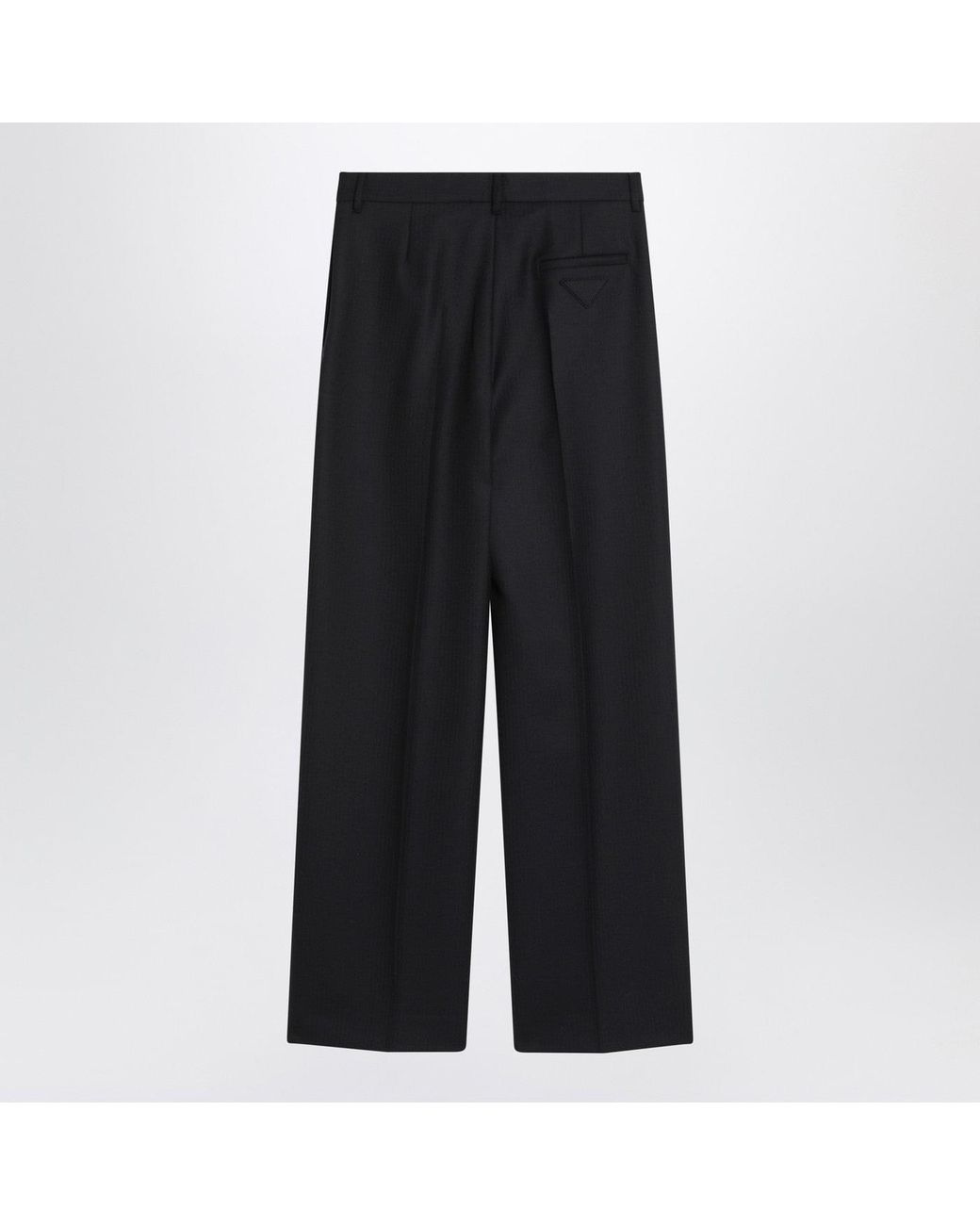 Prada Black Wool Wide Trousers