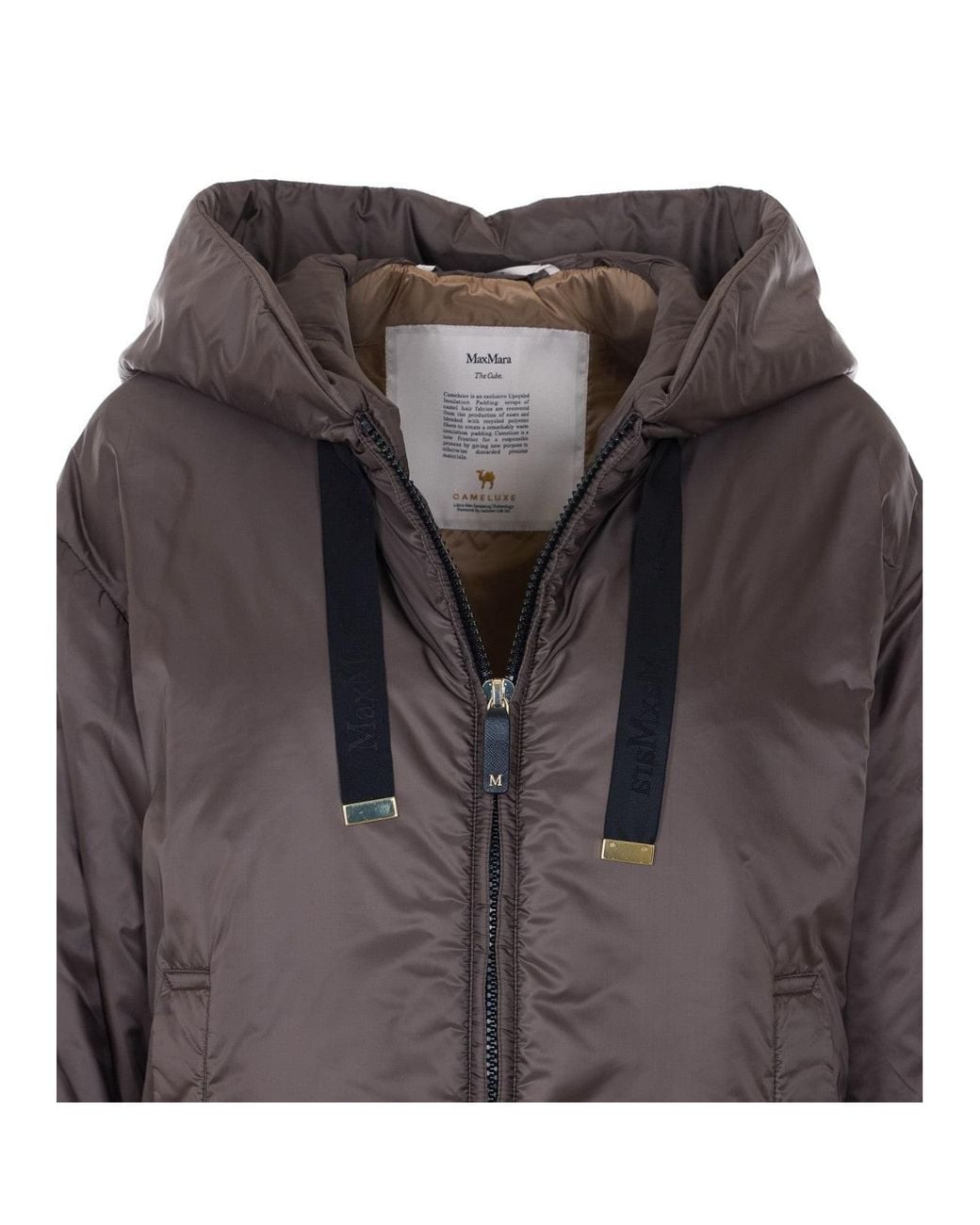 Max Mara Gray Daria Padded Drip-Proof Canvas Jacket