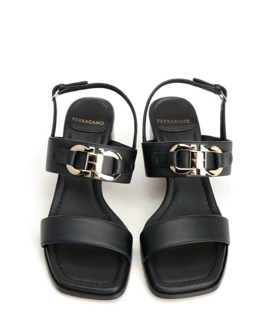 Ferragamo White Gancini Ornament Sandal