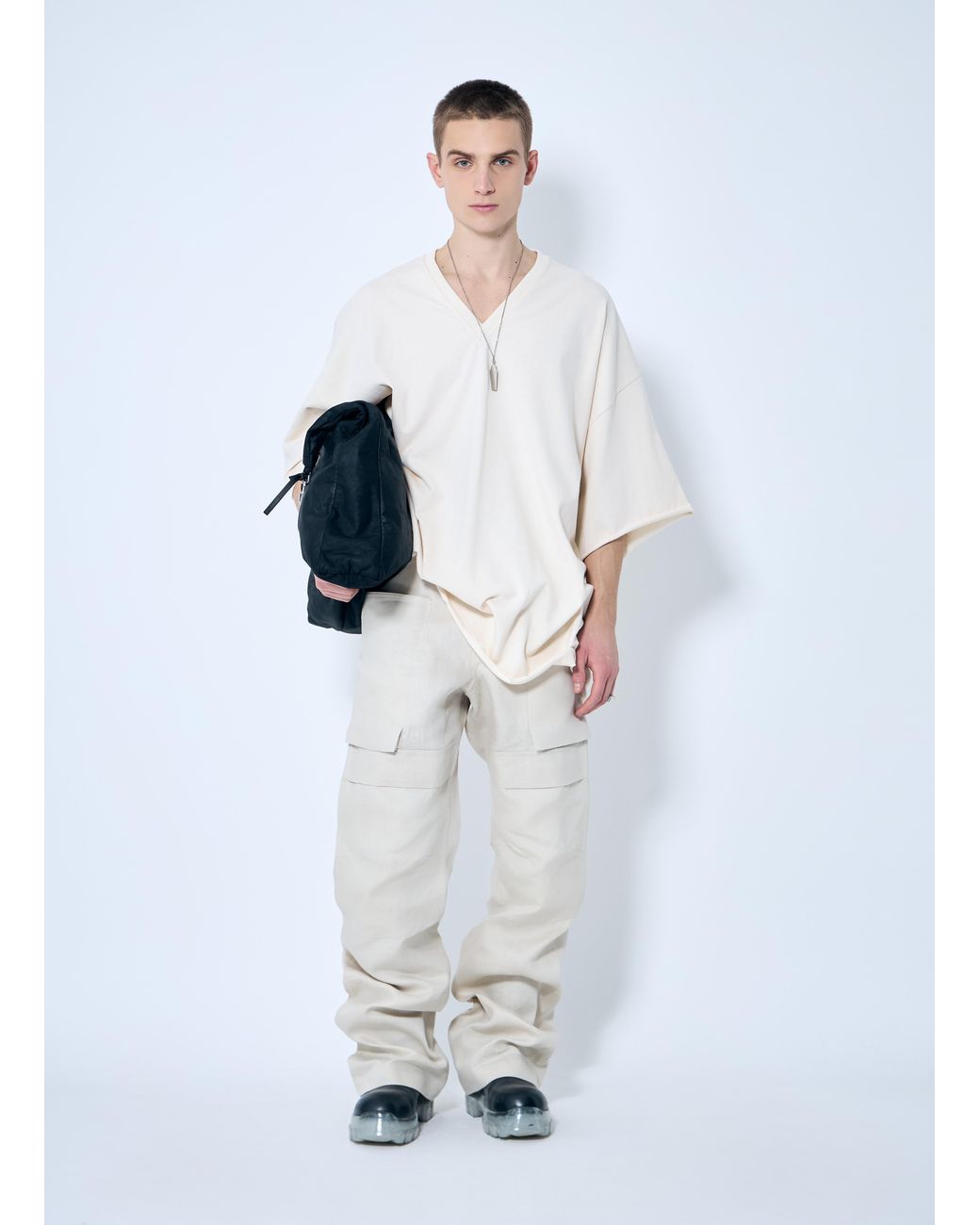 Rick Owens White Stefan Cargo Pants for men