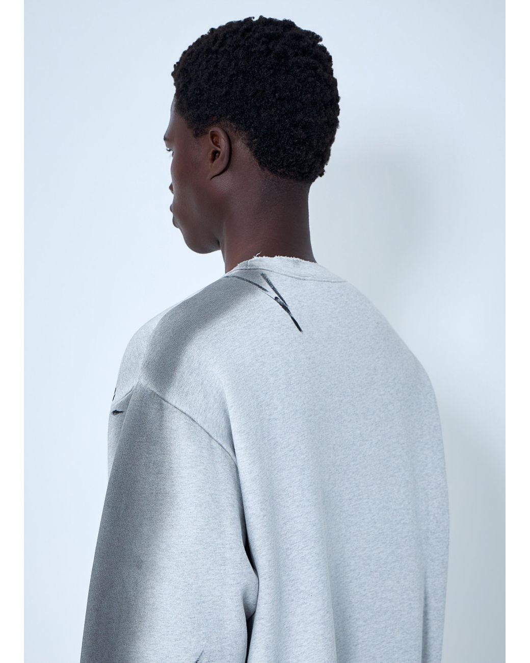 Acne Blue Sprayed Logo Sweatshirt for men