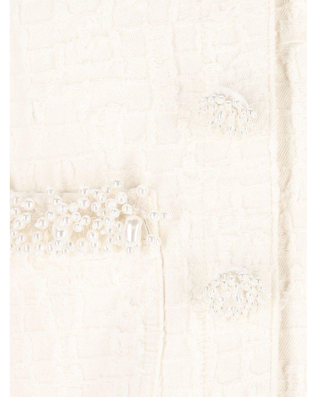 Self-Portrait White Denim Jacket
