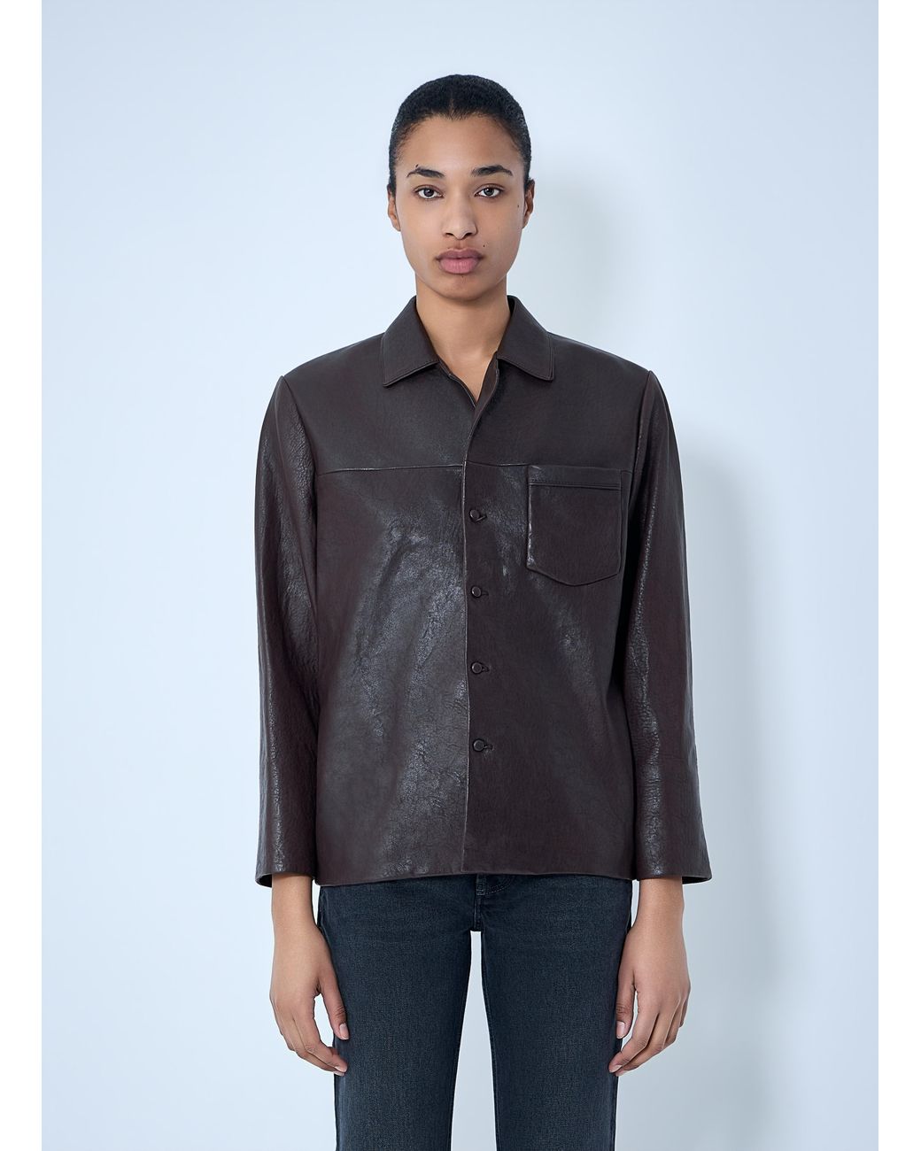Saint Laurent Gray Leather Jacket