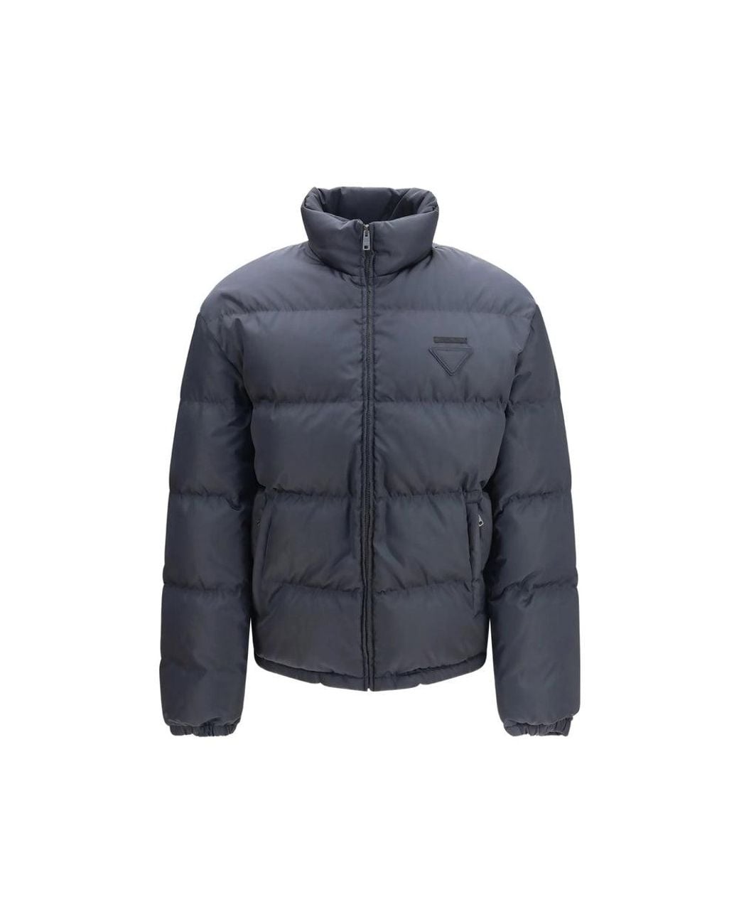 Prada Blue Prada Padded High-Neck Down Jacket for men
