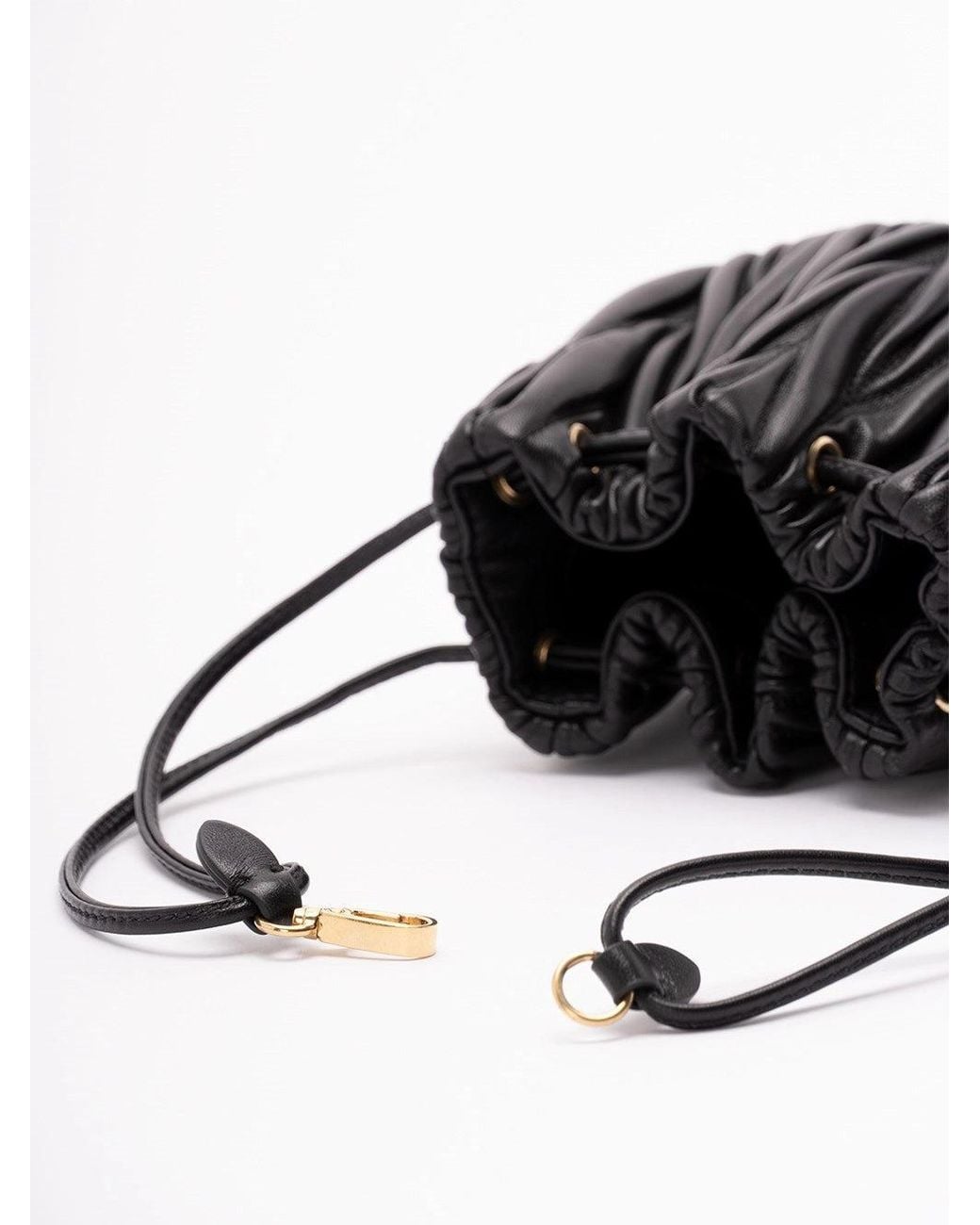 Miu Miu Black 'Matelassé' Nappa Leather Pouch