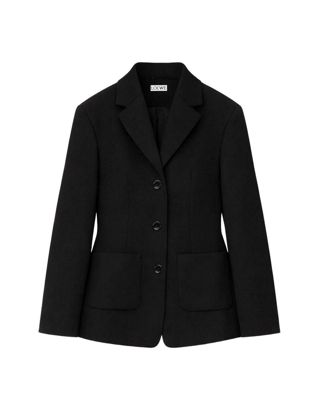 Loewe Black Wool Single-Breasted Jacket