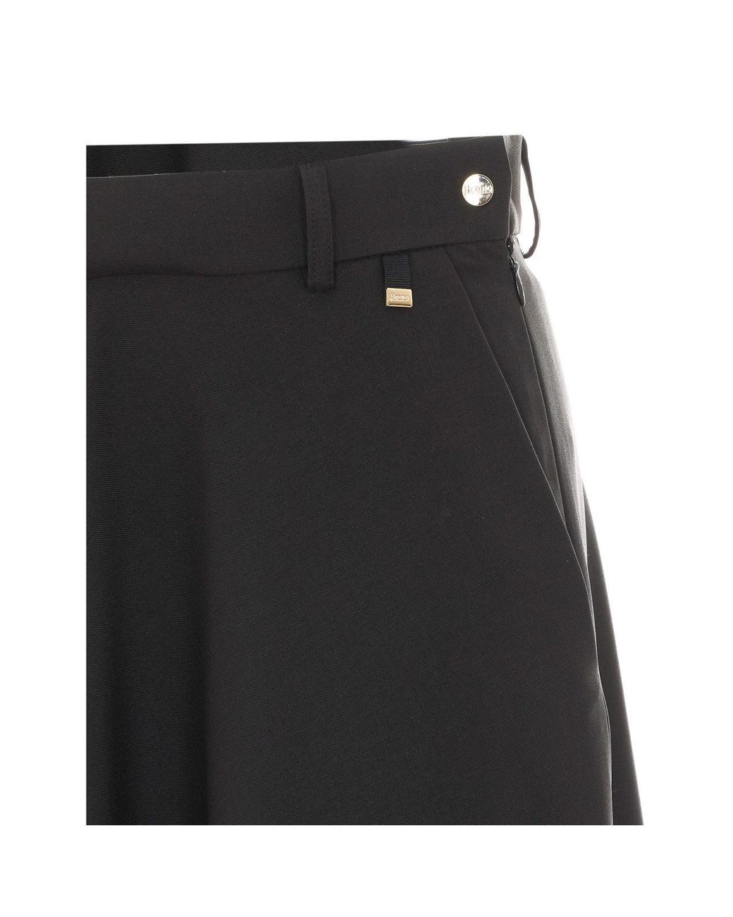 Herno Black Flared Maxi Skirt
