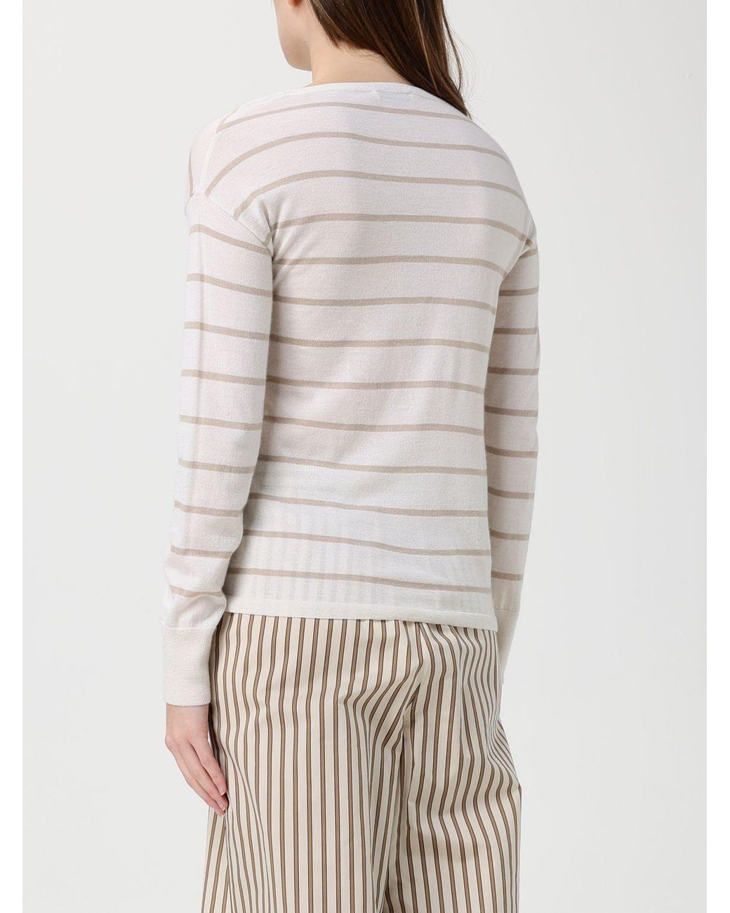 Max Mara Natural Striped Cashmere And Silk Pullover for men