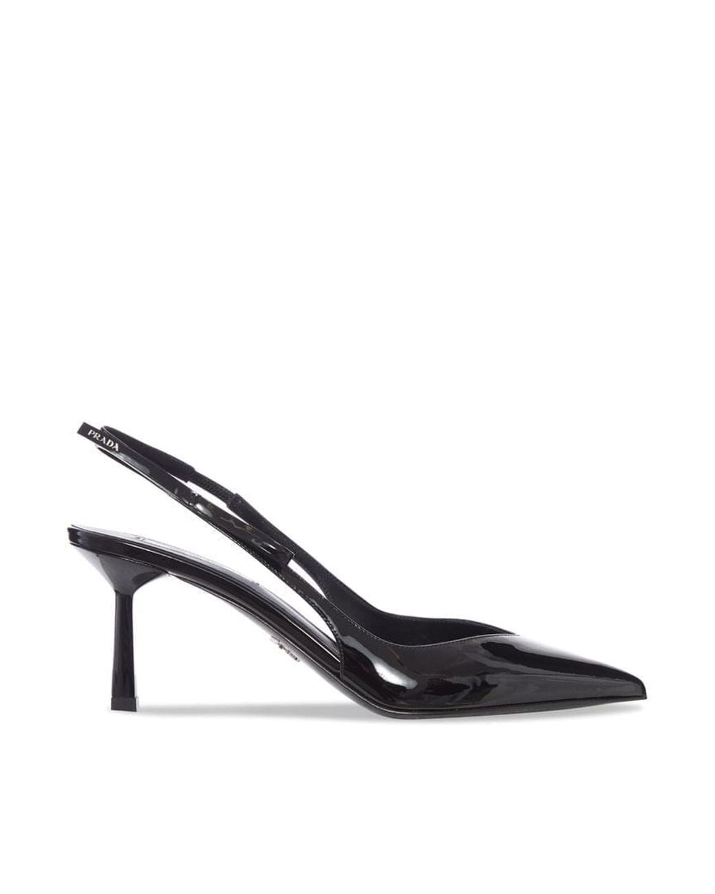 Prada White Patent Leather Slingback