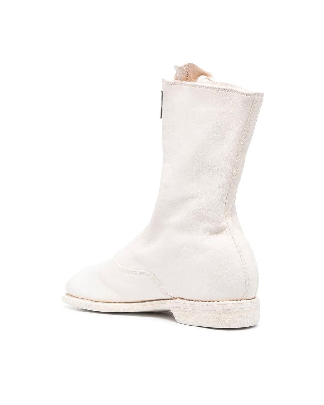 Guidi White Front Zip Boot for men