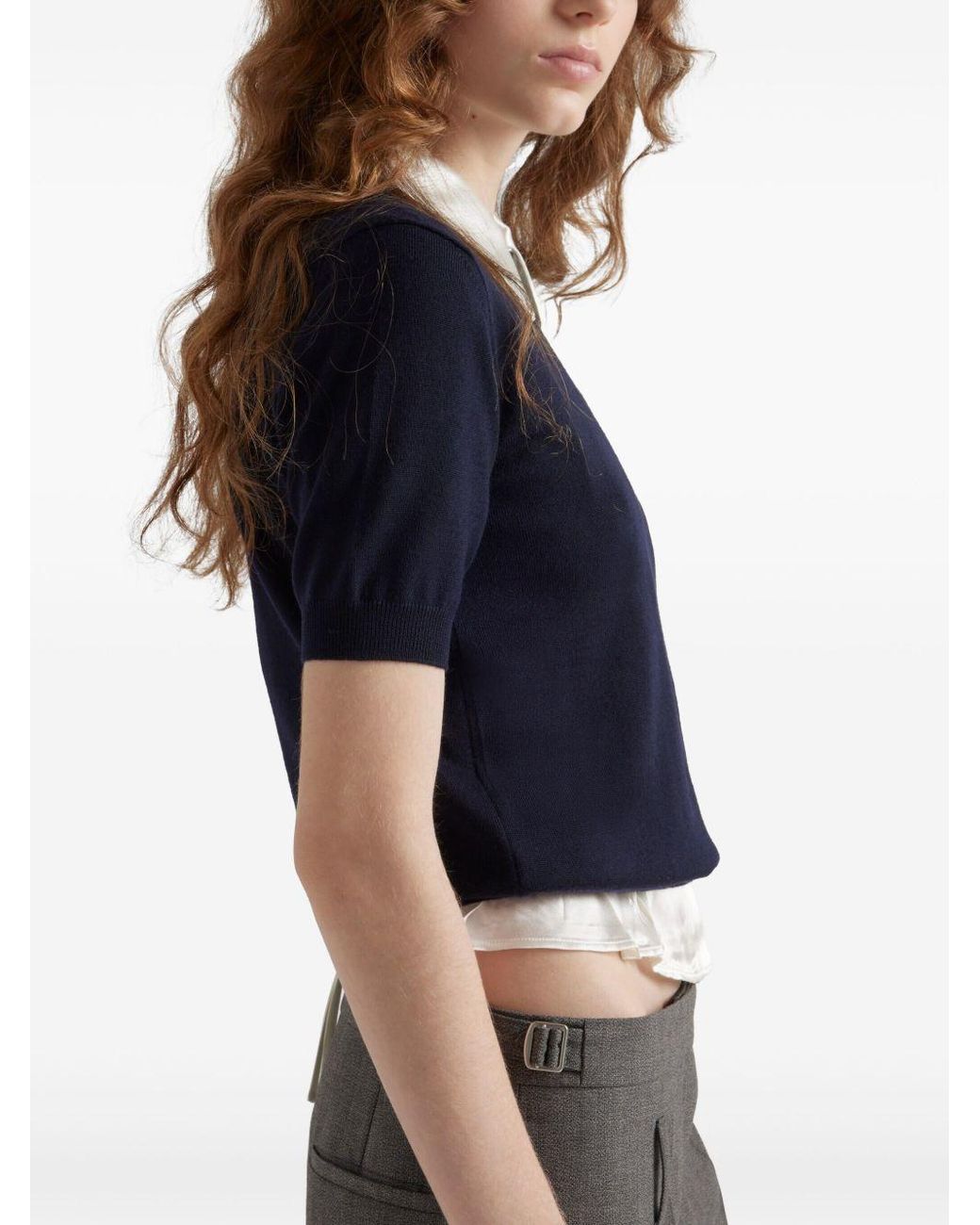 Prada Blue Wool T-Shirt
