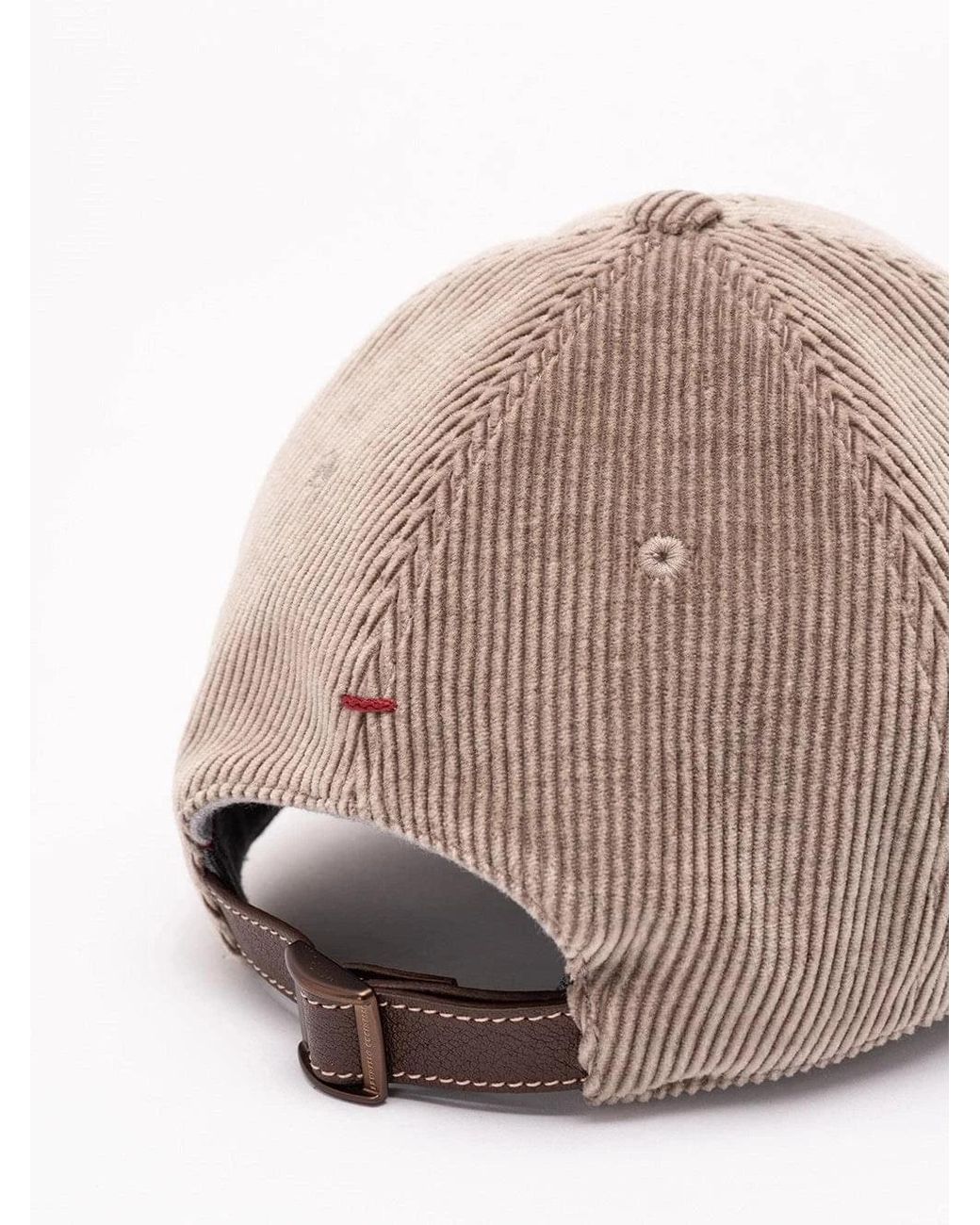 Brunello Cucinelli Pink Corduroy Baseball Cap for men