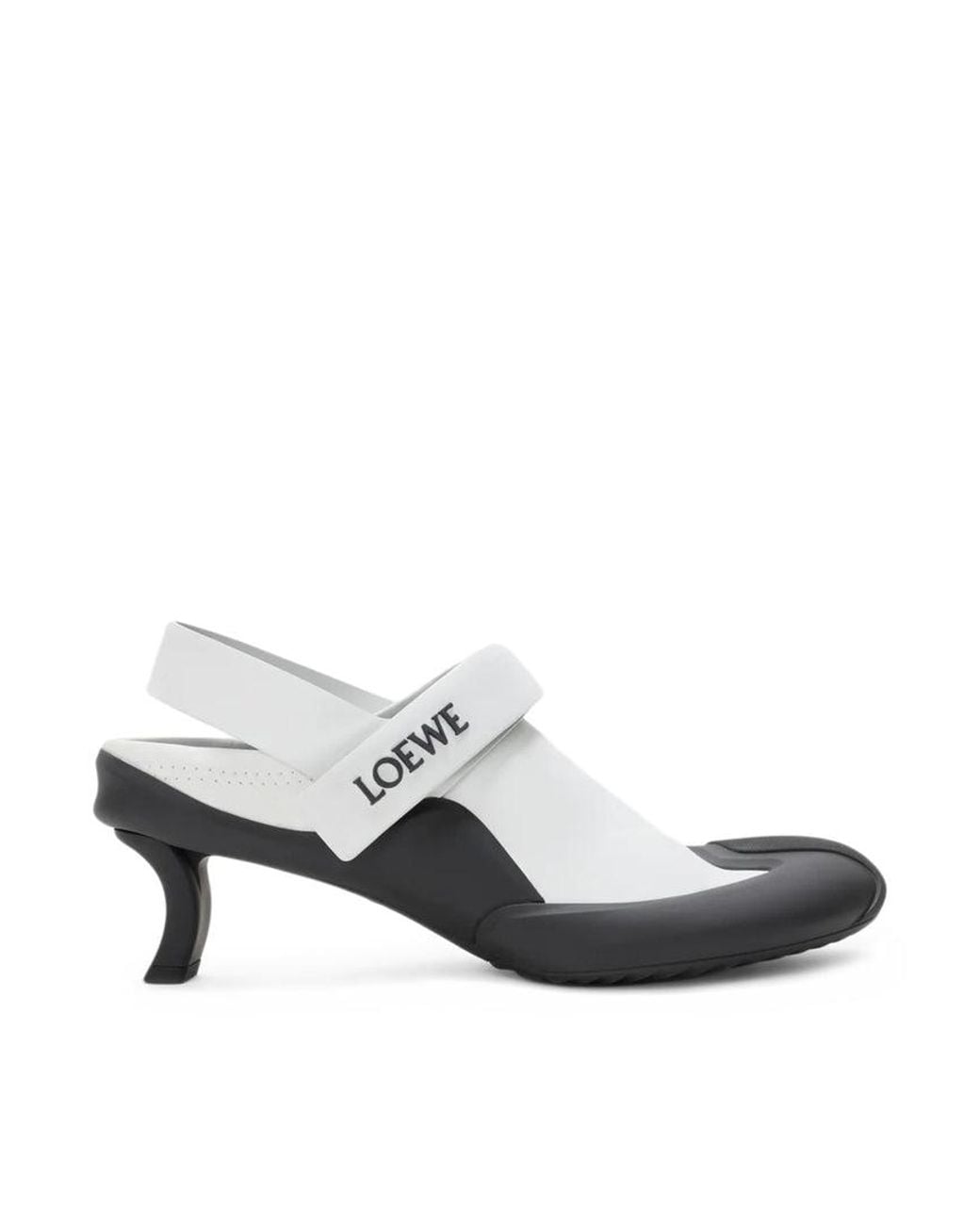 Loewe White Dive Slingbacks